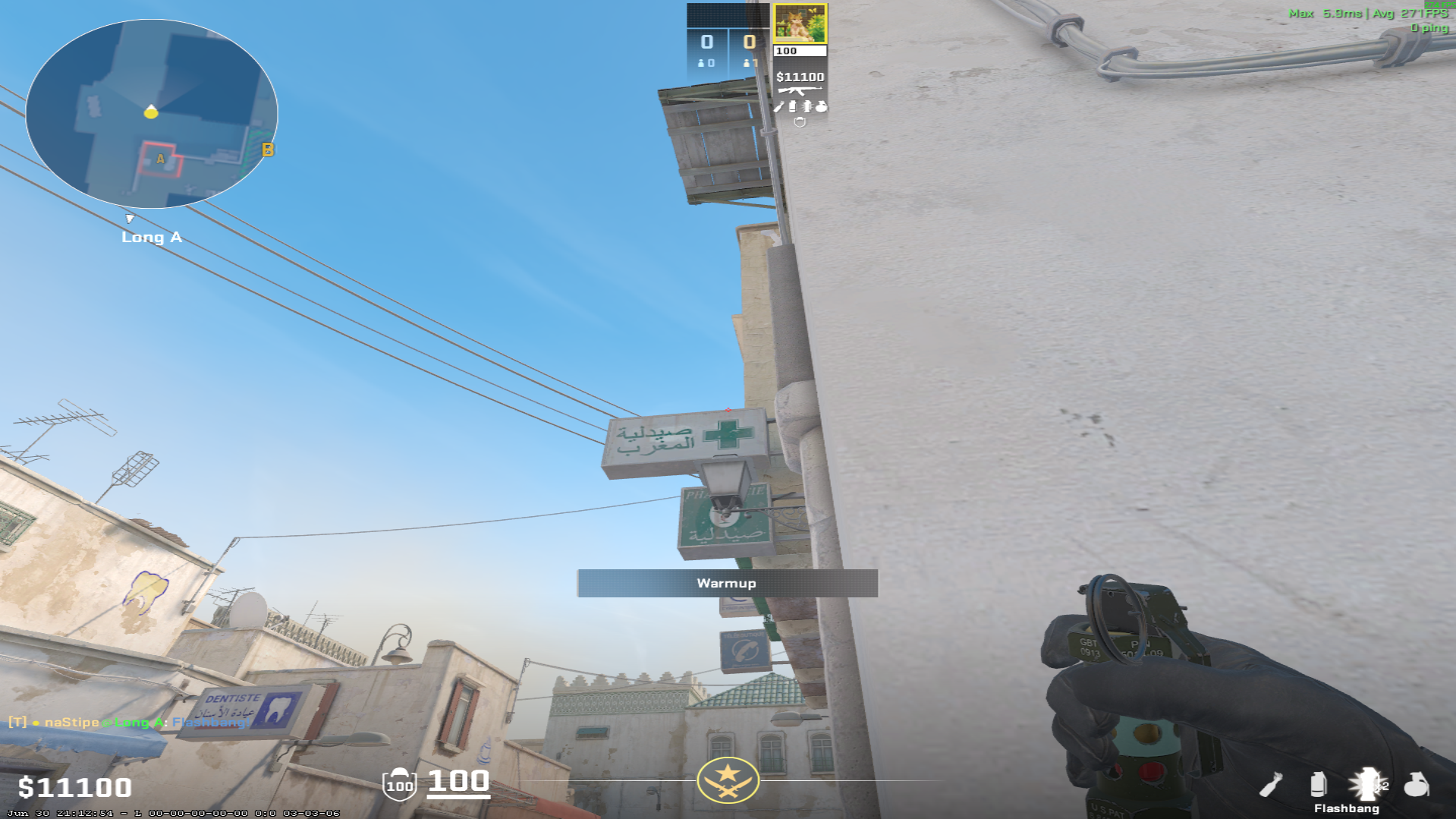 Dust II flash lineup Long Flash — throw 1, where to aim