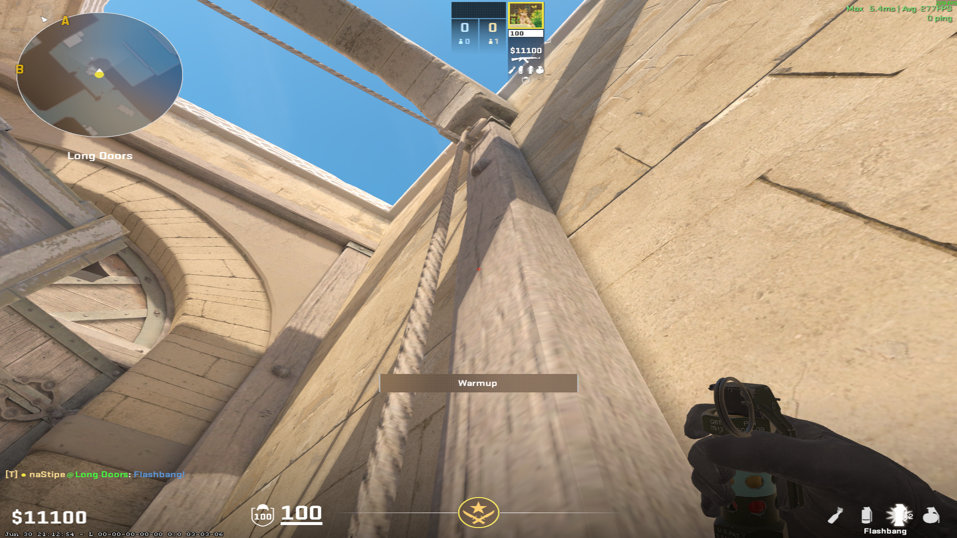 Dust II flash lineup Long Flash from Box — throw 1, where to aim
