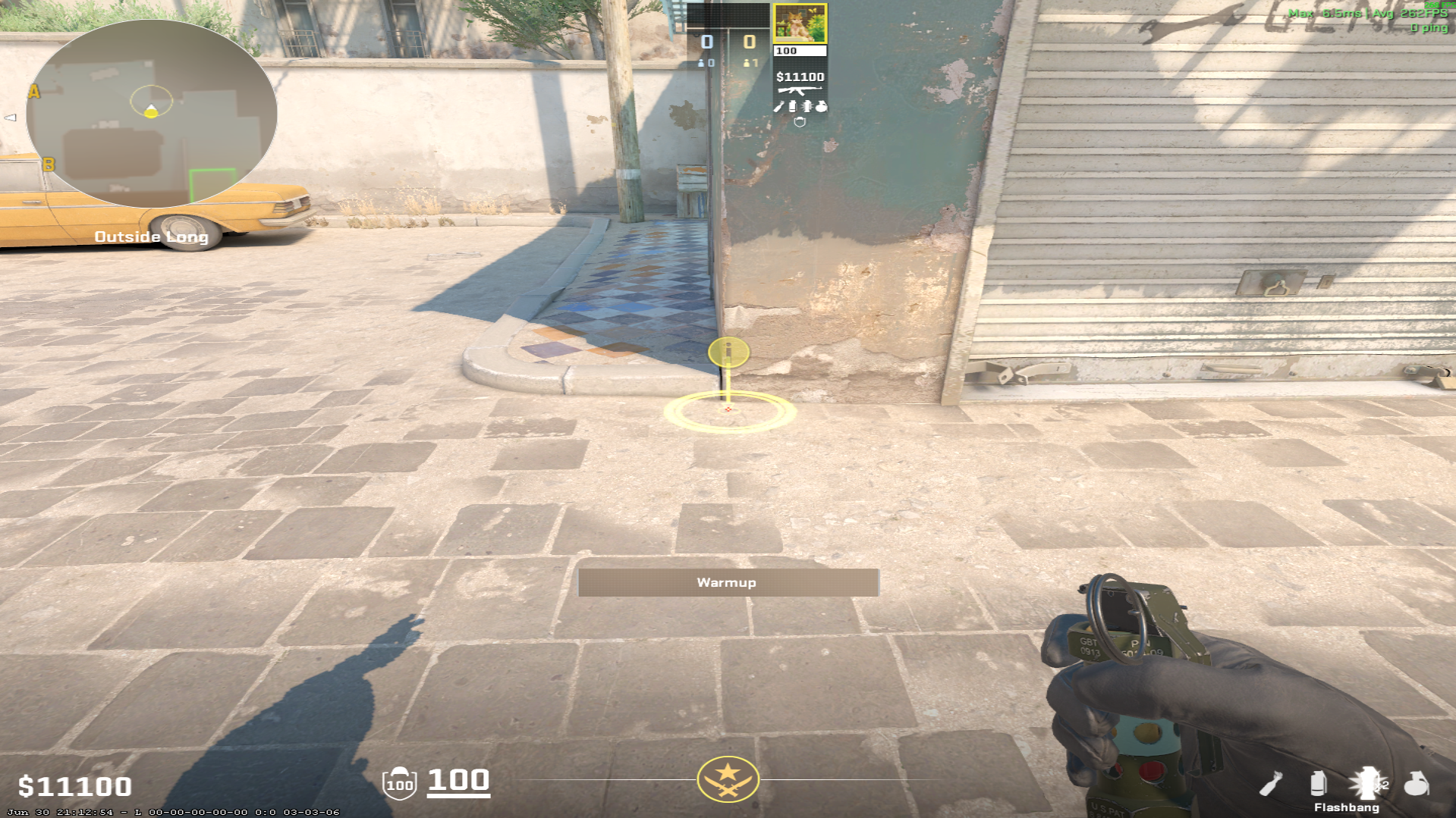 Dust II flash lineup Long Flash — throw 1, where to stand