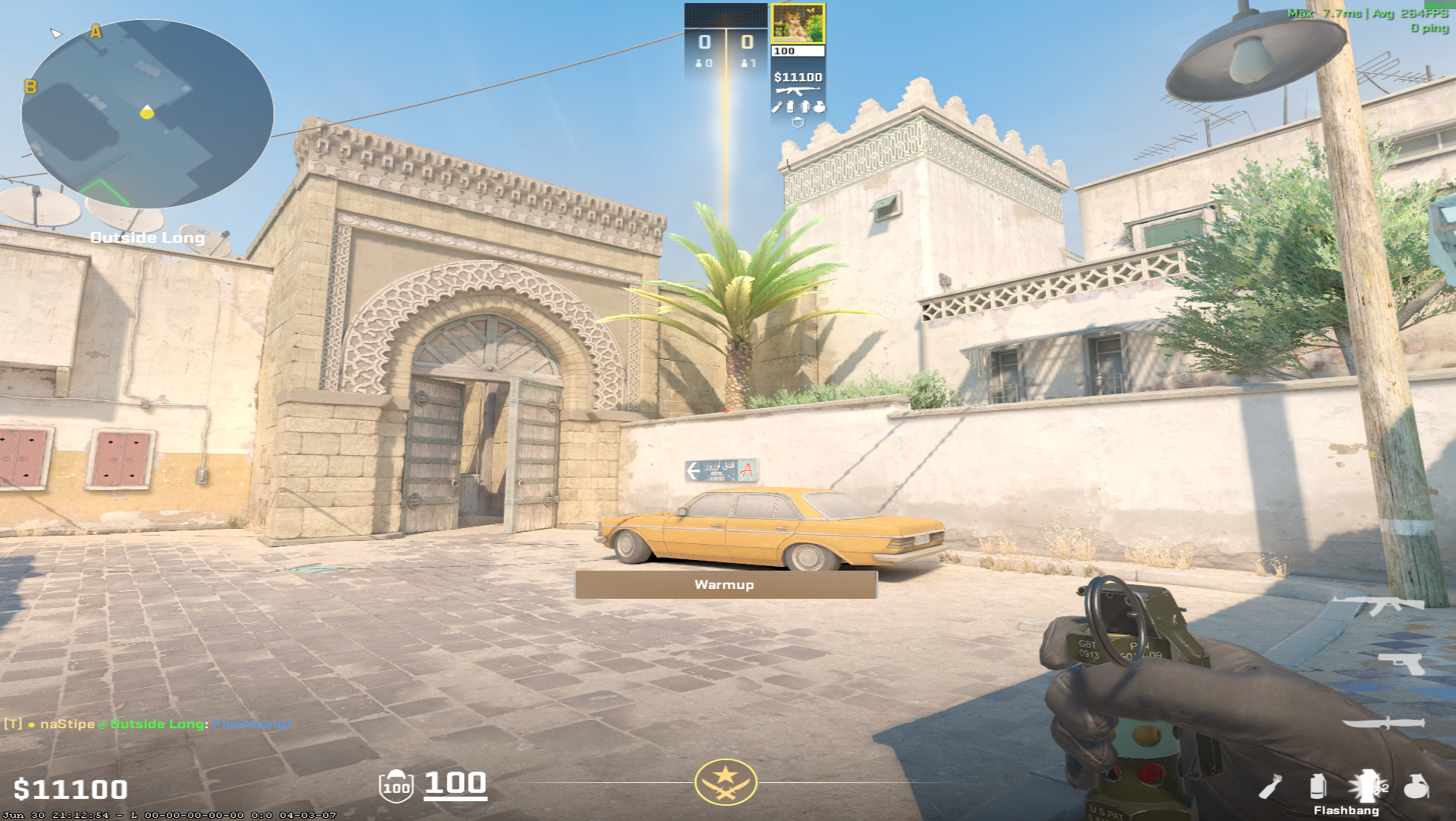 Dust II flash lineup Long Flash — throw 1, where to aim