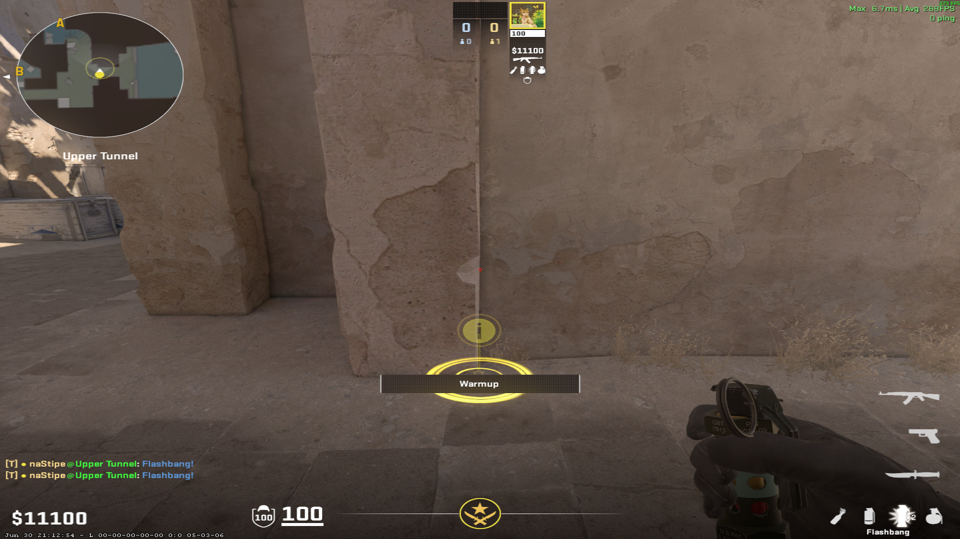 Dust II flash lineup B Flash — throw 1, where to stand