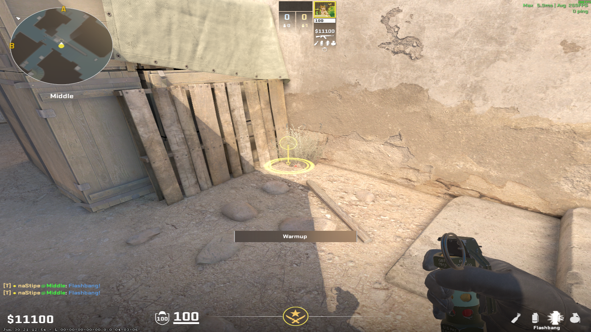 Dust II flash lineup Mid Doors Pop Flash — throw 1, where to stand