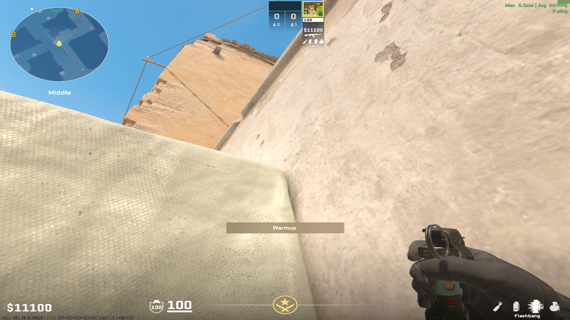 Dust II flash lineup Mid Doors Pop Flash — throw 1, where to aim