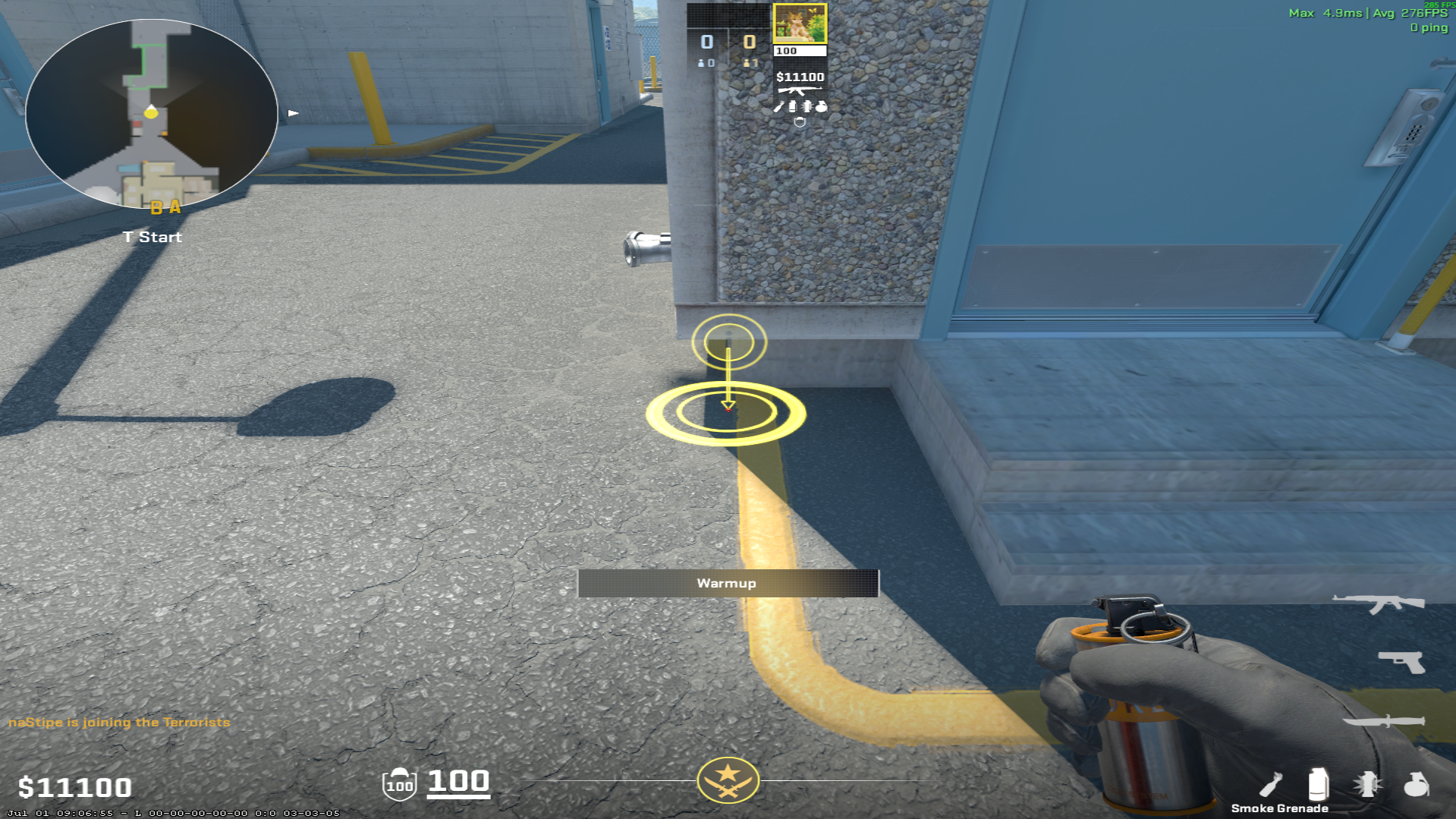Nuke smoke lineup Outside Main Smoke — throw 1, where to stand (1)