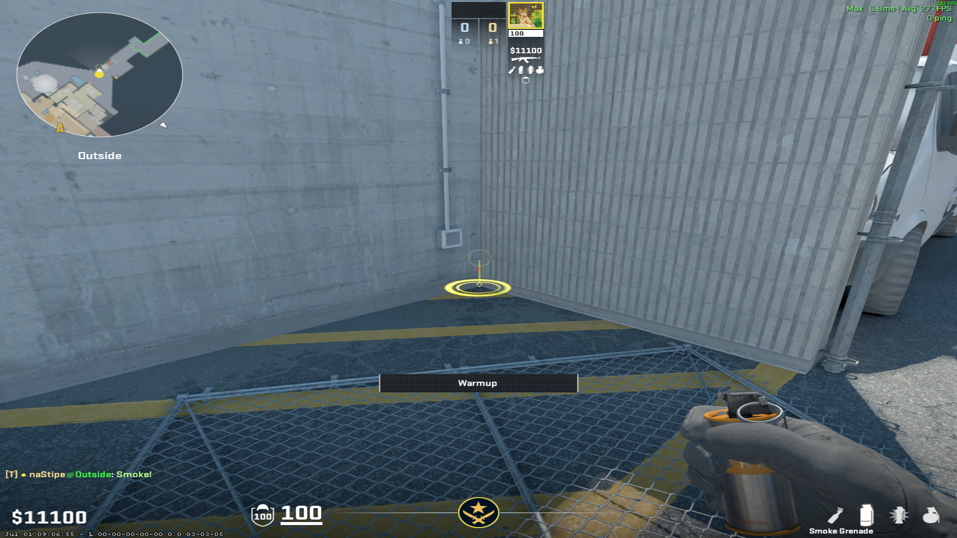 Nuke smoke lineup Heaven Smoke Outside — throw 1, where to stand