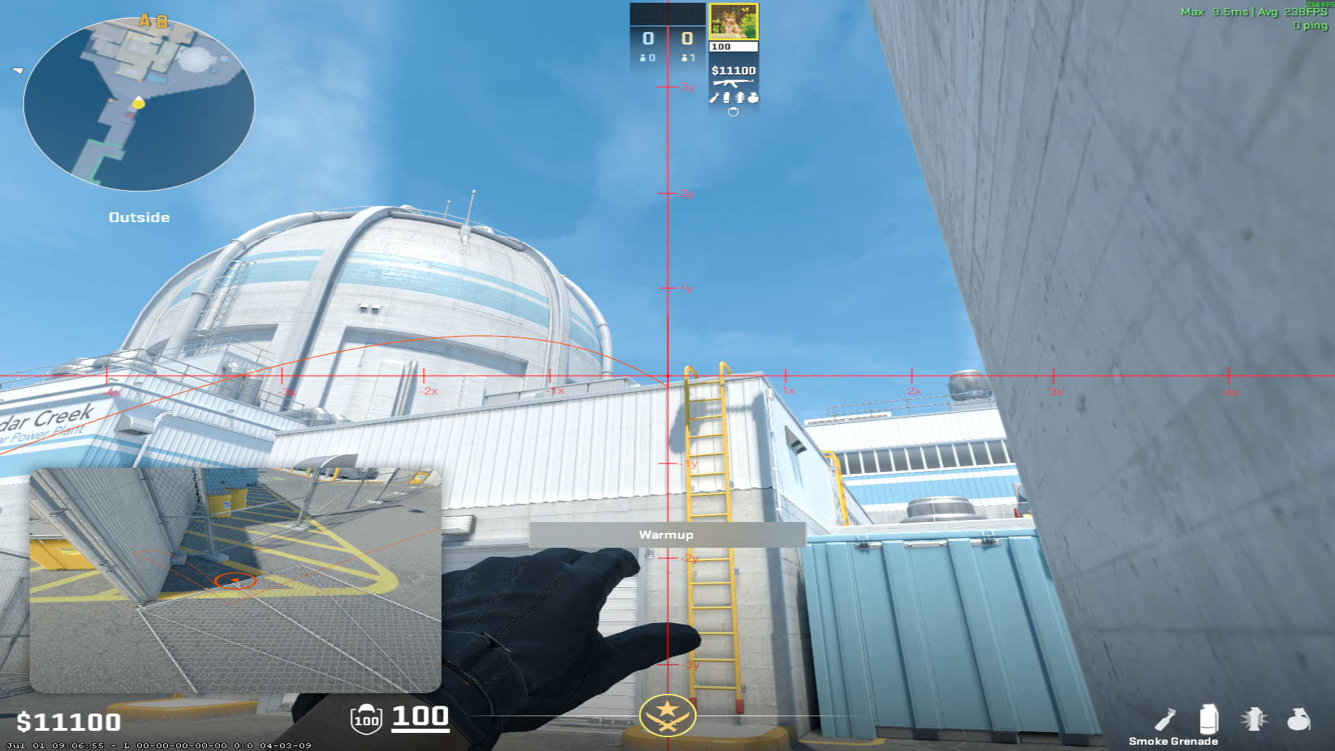 Nuke smoke lineup Heaven Smoke Outside — throw 1, where to aim