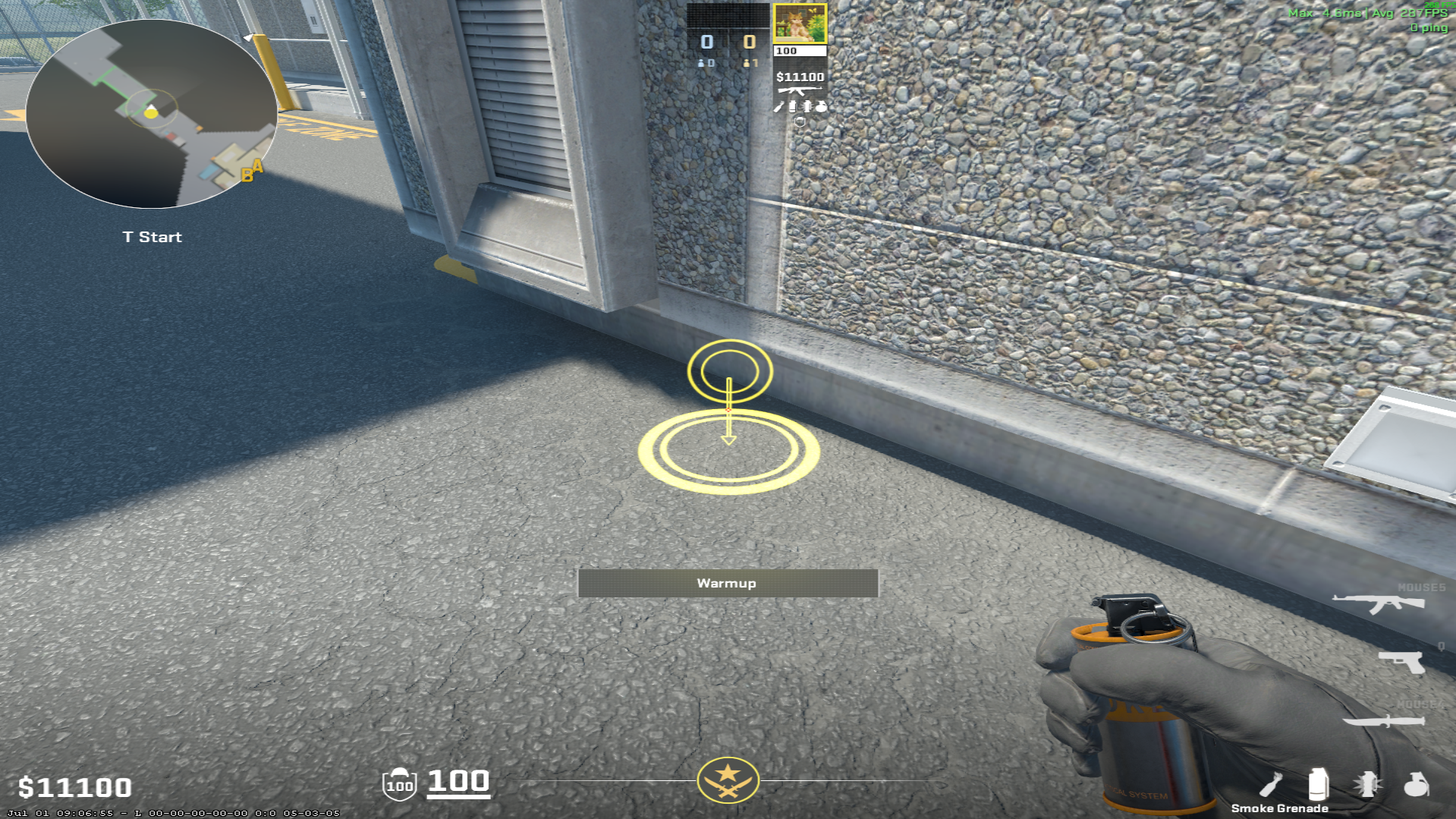 Nuke smoke lineup Heaven Smoke (Inside) — throw 1, where to stand