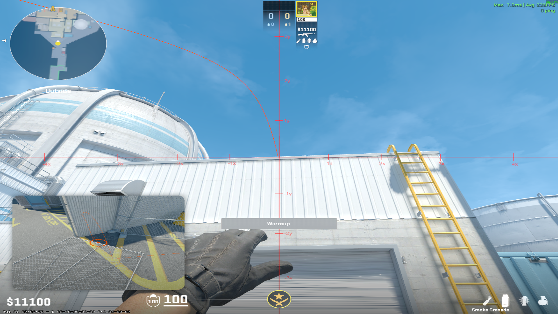 Nuke smoke lineup Heaven Smoke (Inside) — throw 1, where to aim (2)