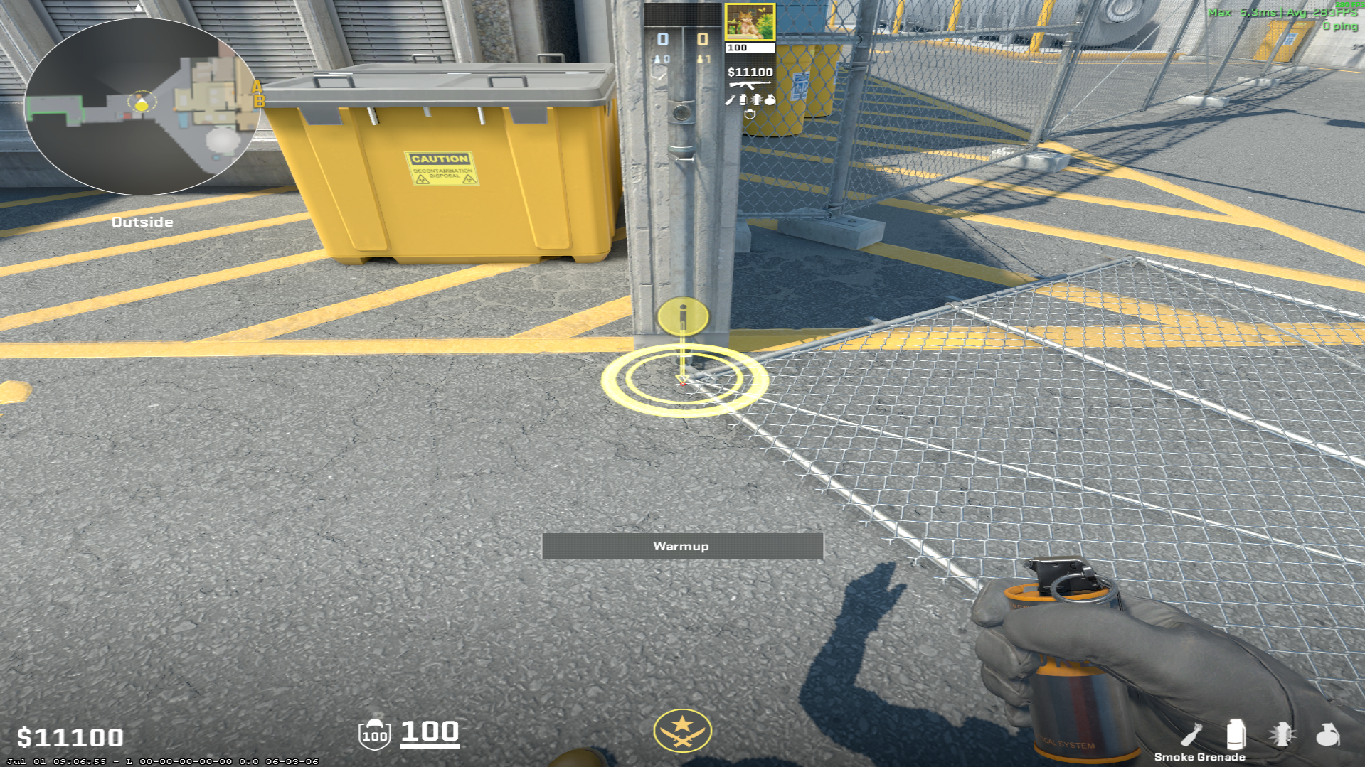 Nuke smoke lineup Heaven Smoke (Inside) — throw 2, where to stand (1)