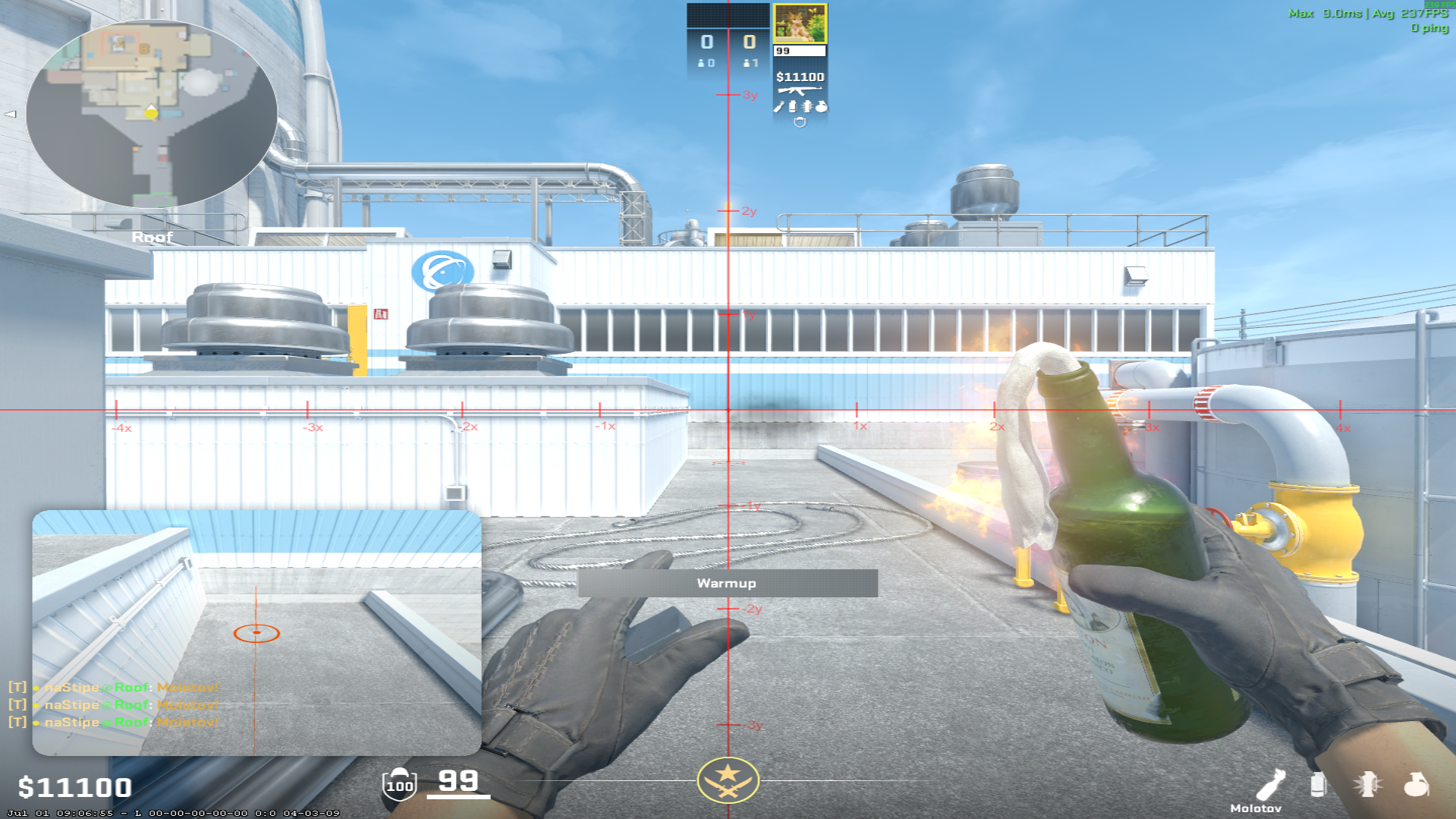 Nuke molotov lineup Top Hut Molotov — throw 1, where to aim