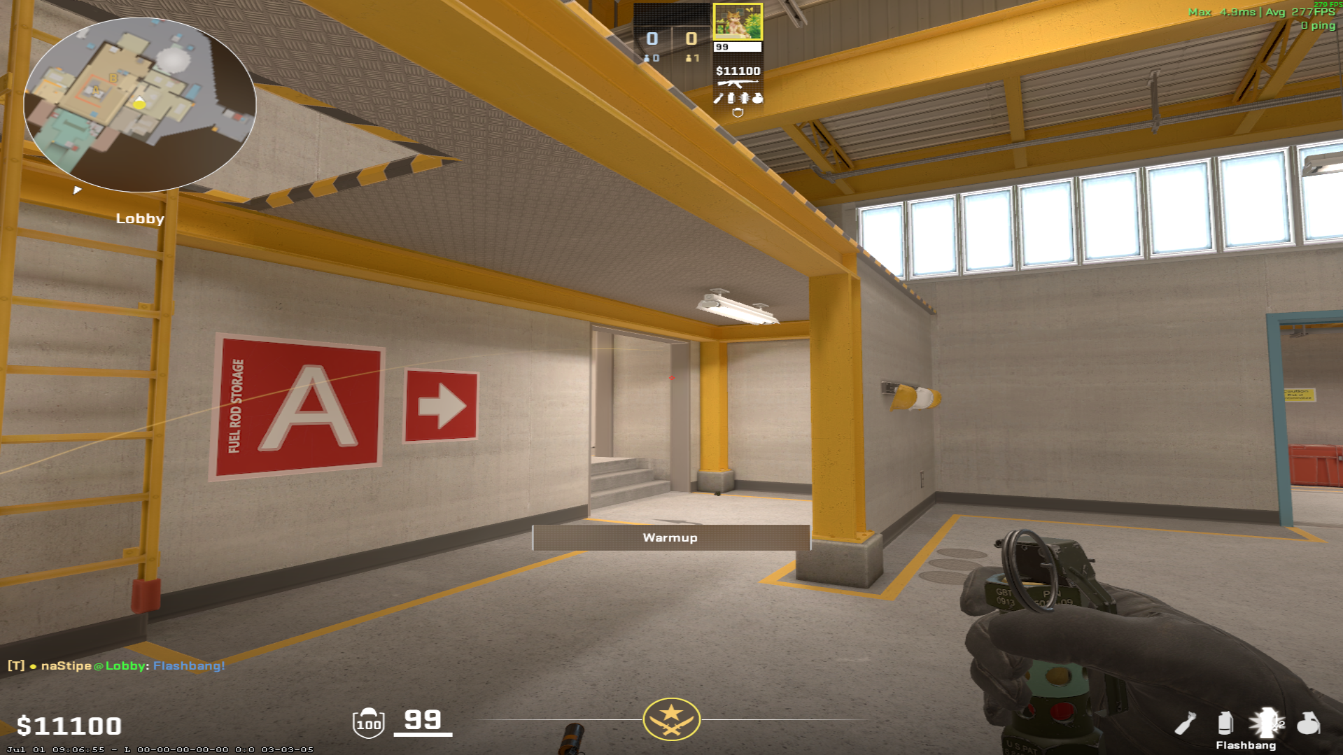 Nuke flash lineup Pop Flash from Hut — throw 1, where to aim