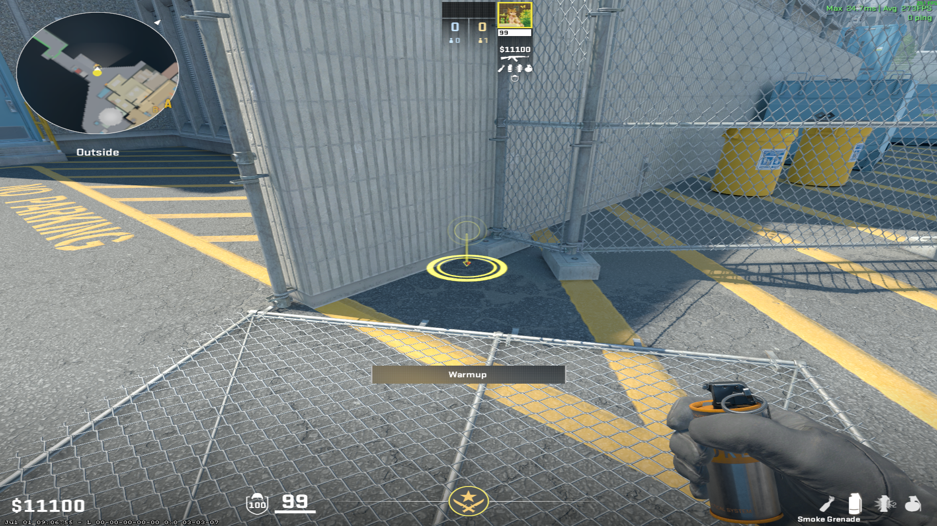 Nuke smoke lineup Front Main Smoke (Vents) — throw 1, where to stand