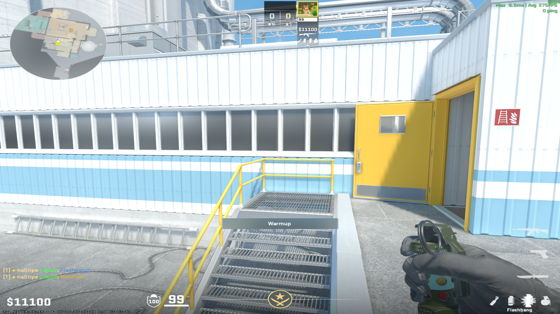 Nuke flash lineup A Site Flash from The Roof — throw 2, where to aim