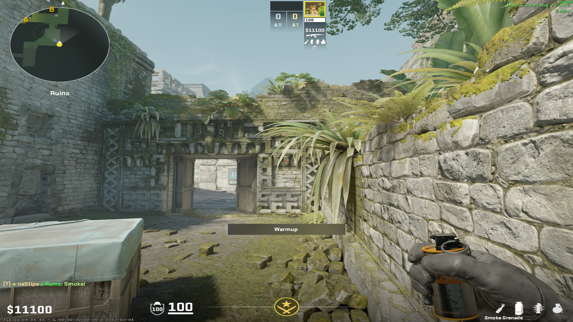 Ancient smoke lineup Long Smoke — throw 1, where to aim