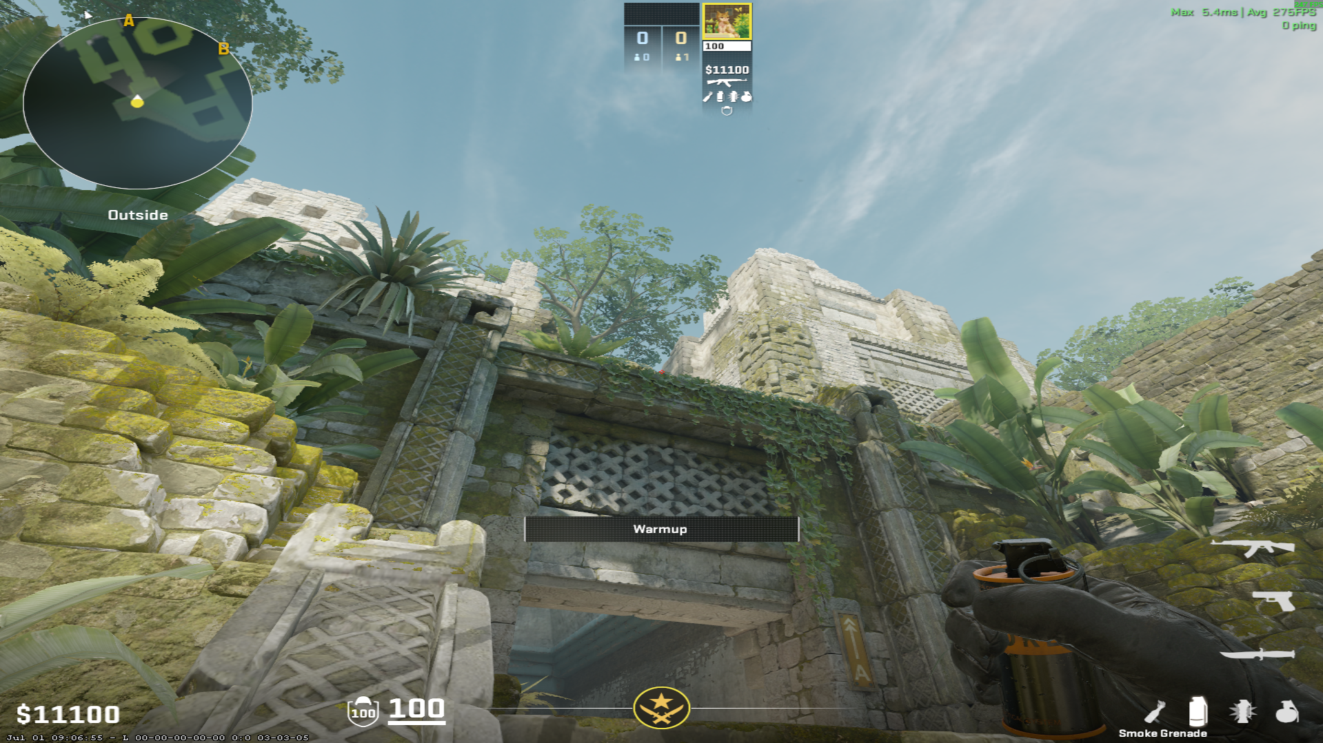 Ancient smoke lineup CT From A Main — throw 1, where to aim