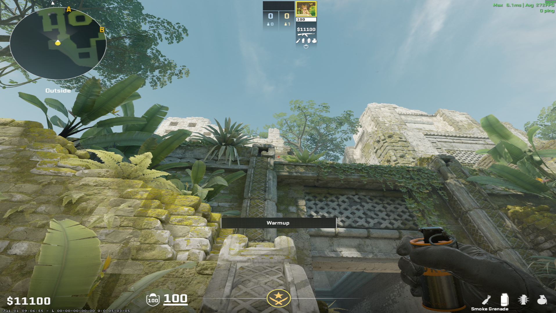 Ancient smoke lineup XBox Smoke — throw 1, where to aim