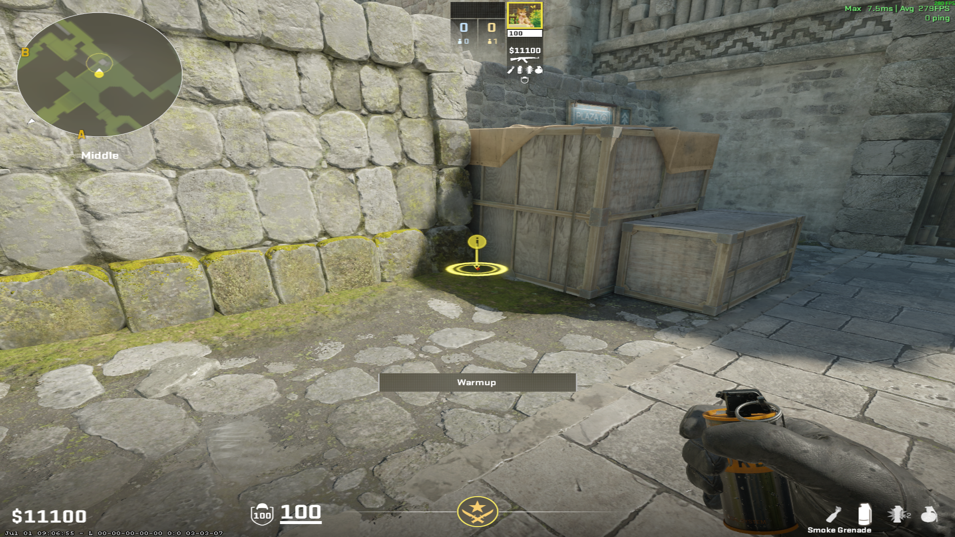 Ancient smoke lineup XBox Smoke from Mid — throw 1, where to stand
