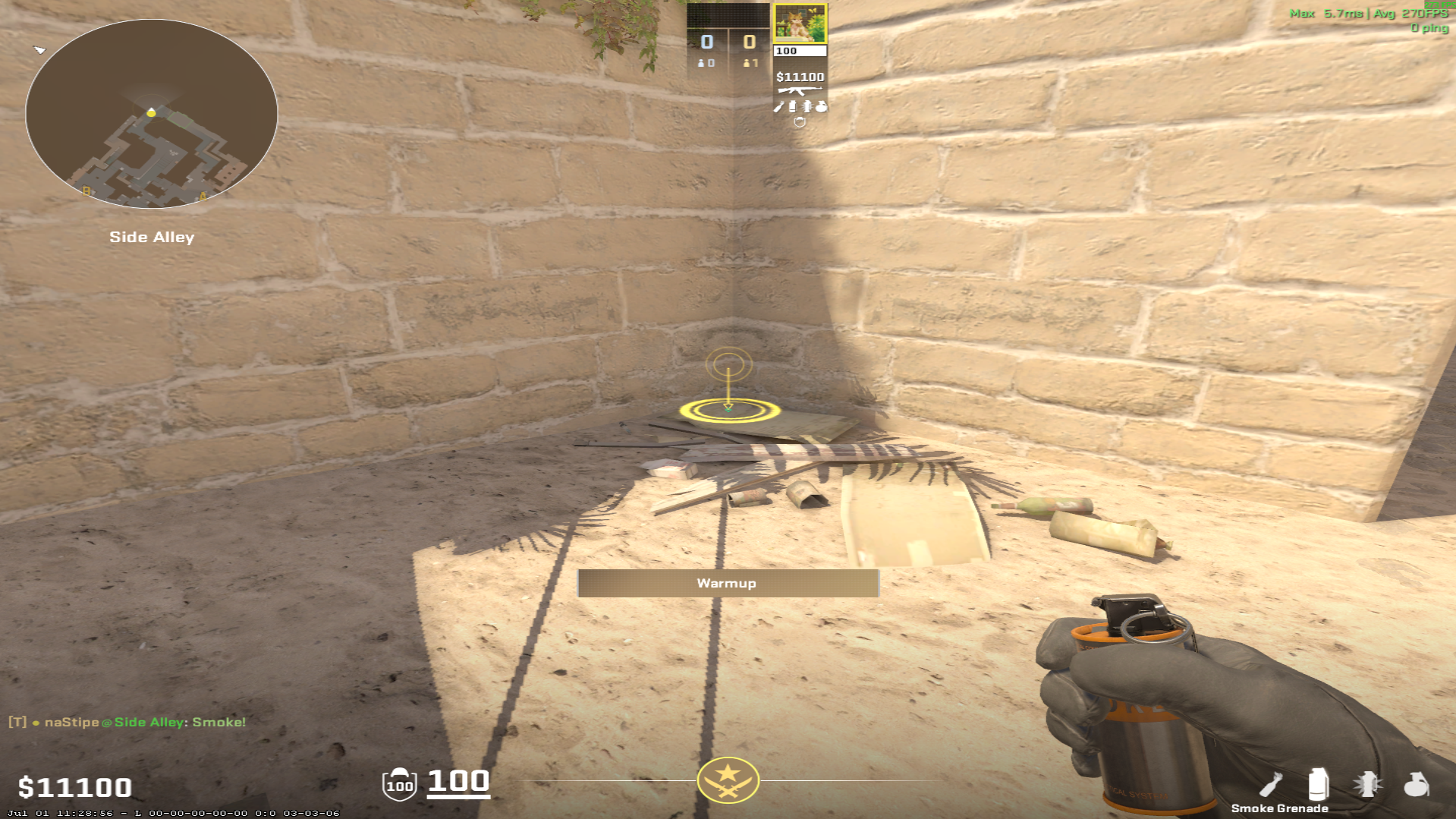 Mirage smoke lineup Deep Connector Smoke — throw 2, where to stand