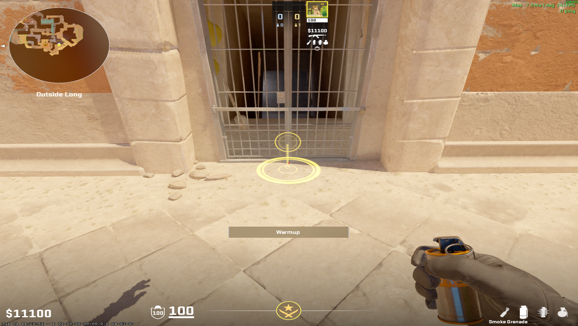 Anubis smoke lineup Connector Smoke (B Site) — throw 1, where to stand