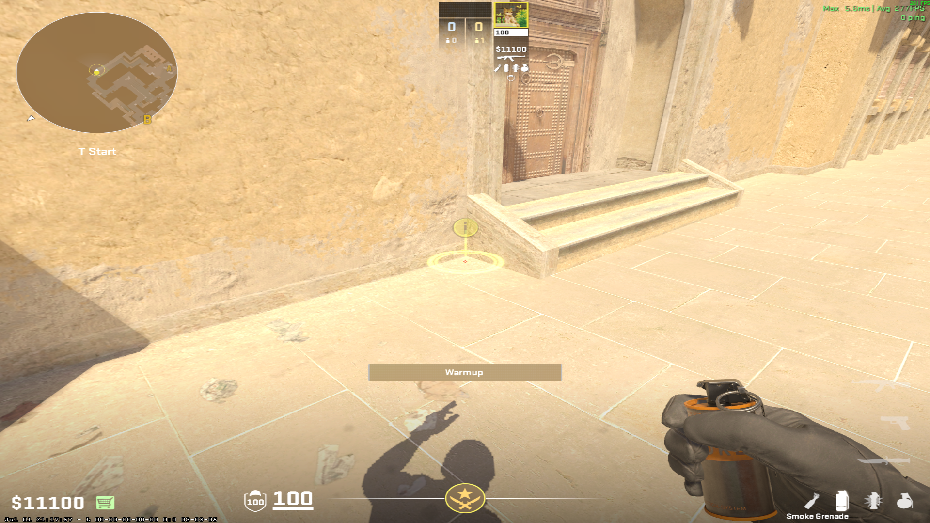 Mirage smoke lineup Start Smoke — throw 2, where to stand