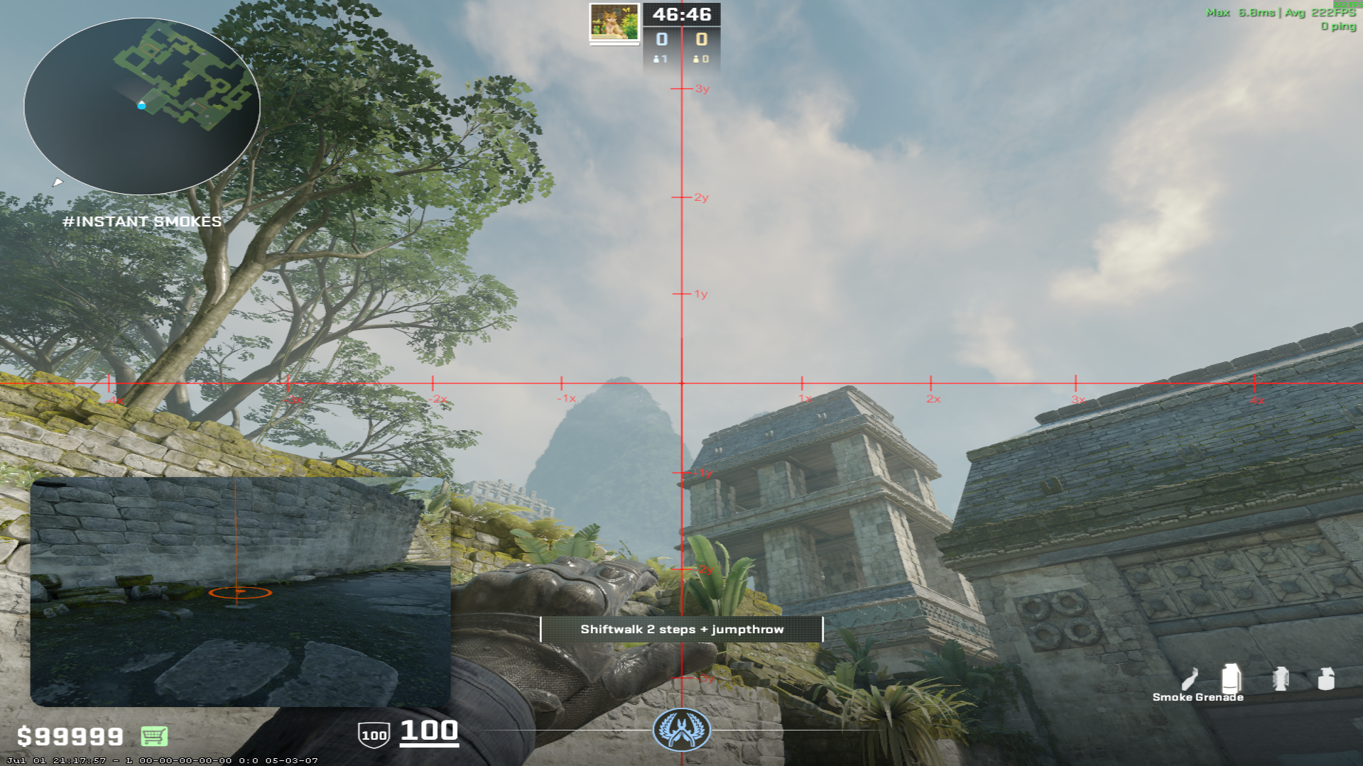 Ancient smoke lineup B Ramp Smoke — throw 2, where to aim
