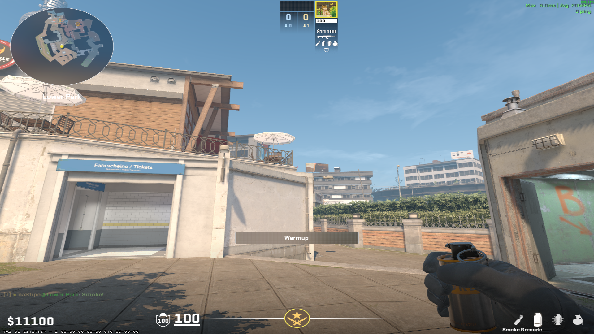 Overpass smoke lineup Garbage Smoke — throw 1, where to aim