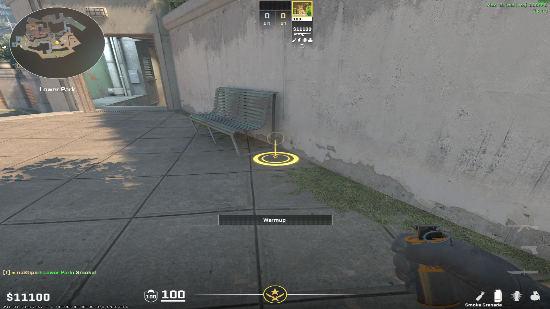 Overpass smoke lineup Bank Smoke — throw 1, where to stand