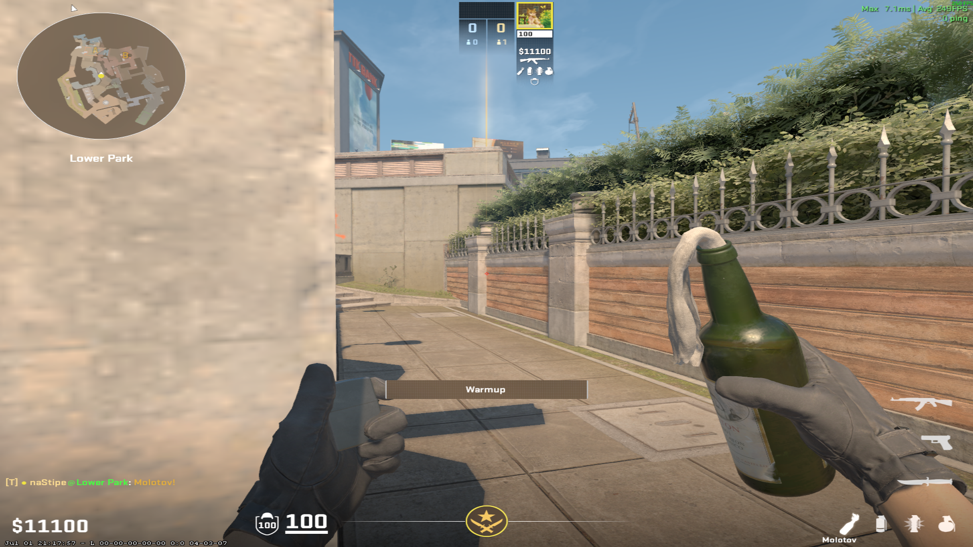 Overpass molotov lineup Behind Truck Molotov — throw 1, where to aim