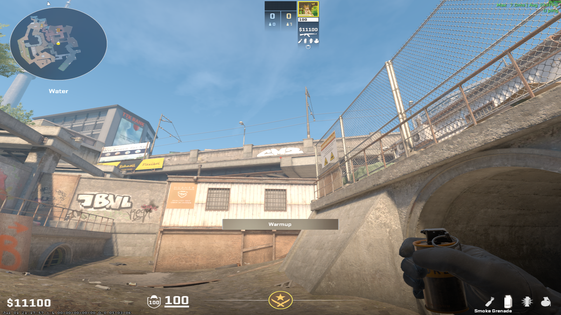 Overpass smoke lineup Bridge Smoke — throw 1, where to aim