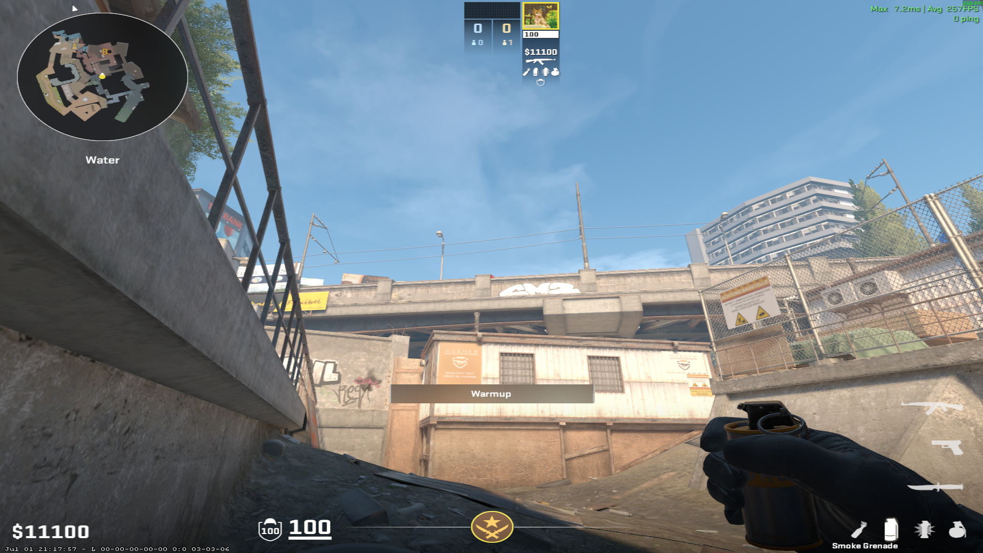 Overpass smoke lineup B Site Smoke — throw 1, where to aim