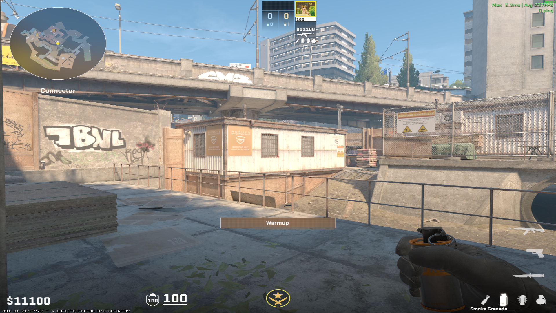 Overpass smoke lineup B Site Smoke (Monster) — throw 2, where to aim