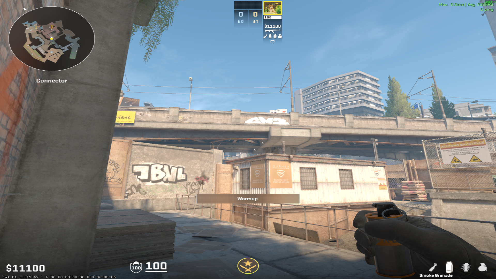 Overpass smoke lineup B Ramp Smoke — throw 1, where to aim