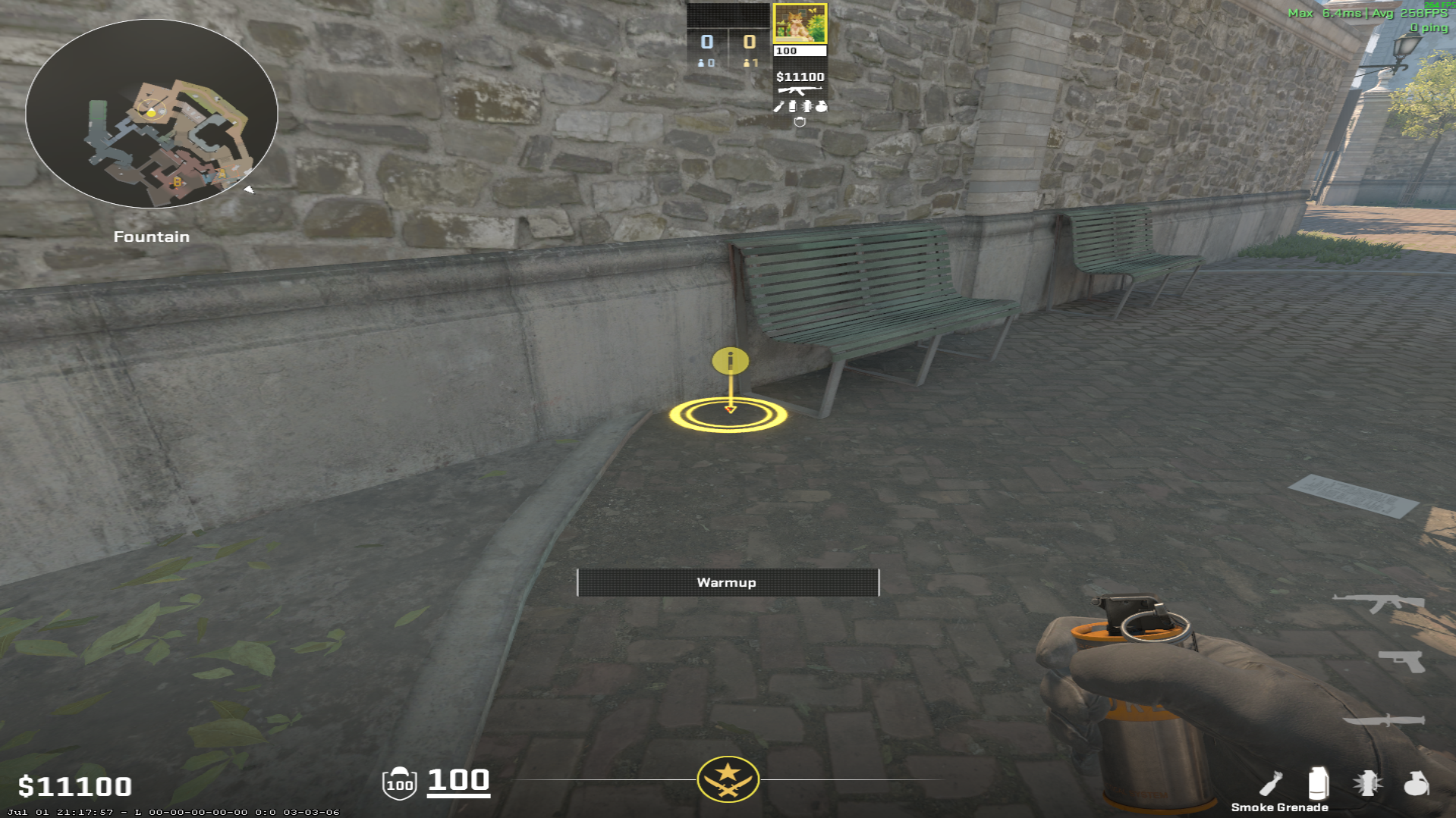 Overpass smoke lineup B Site Smoke — throw 2, where to stand