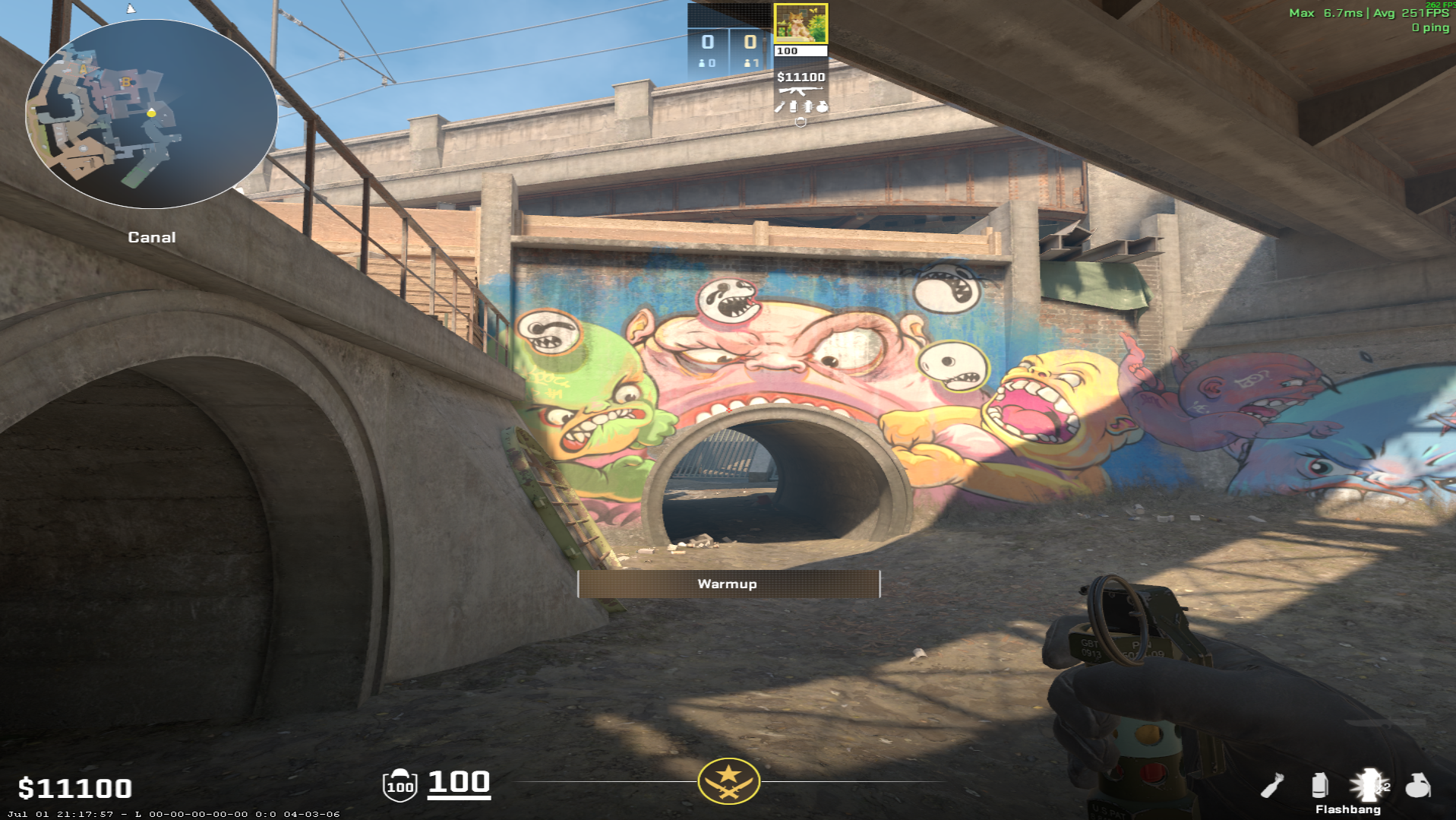 Overpass flash lineup B Flash Over Monster (#1) — throw 1, where to aim