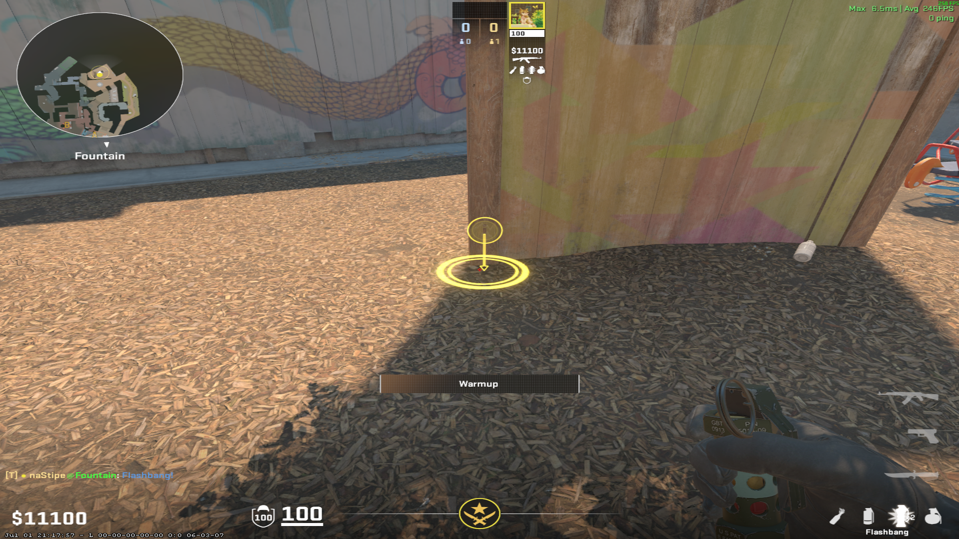 Overpass flash lineup Long Flash — throw 1, where to stand