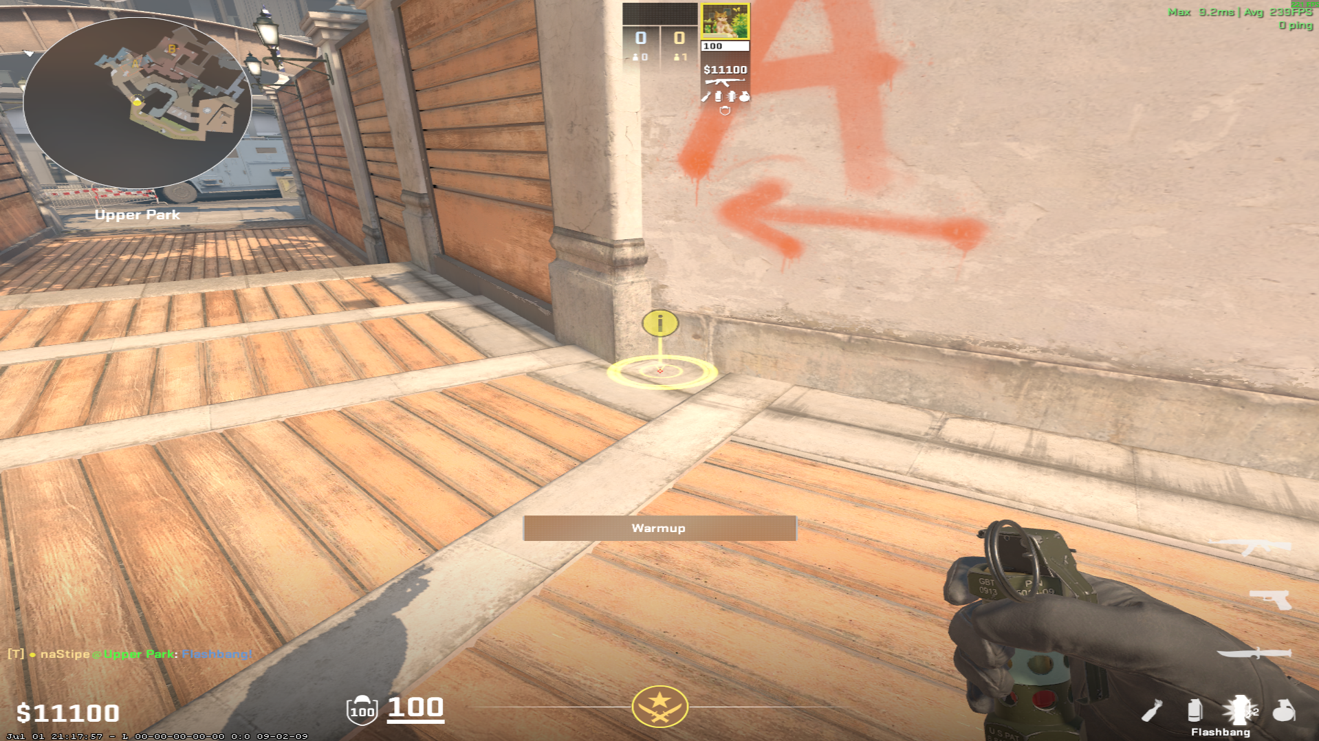 Overpass flash lineup Long Pop Flash — throw 1, where to stand