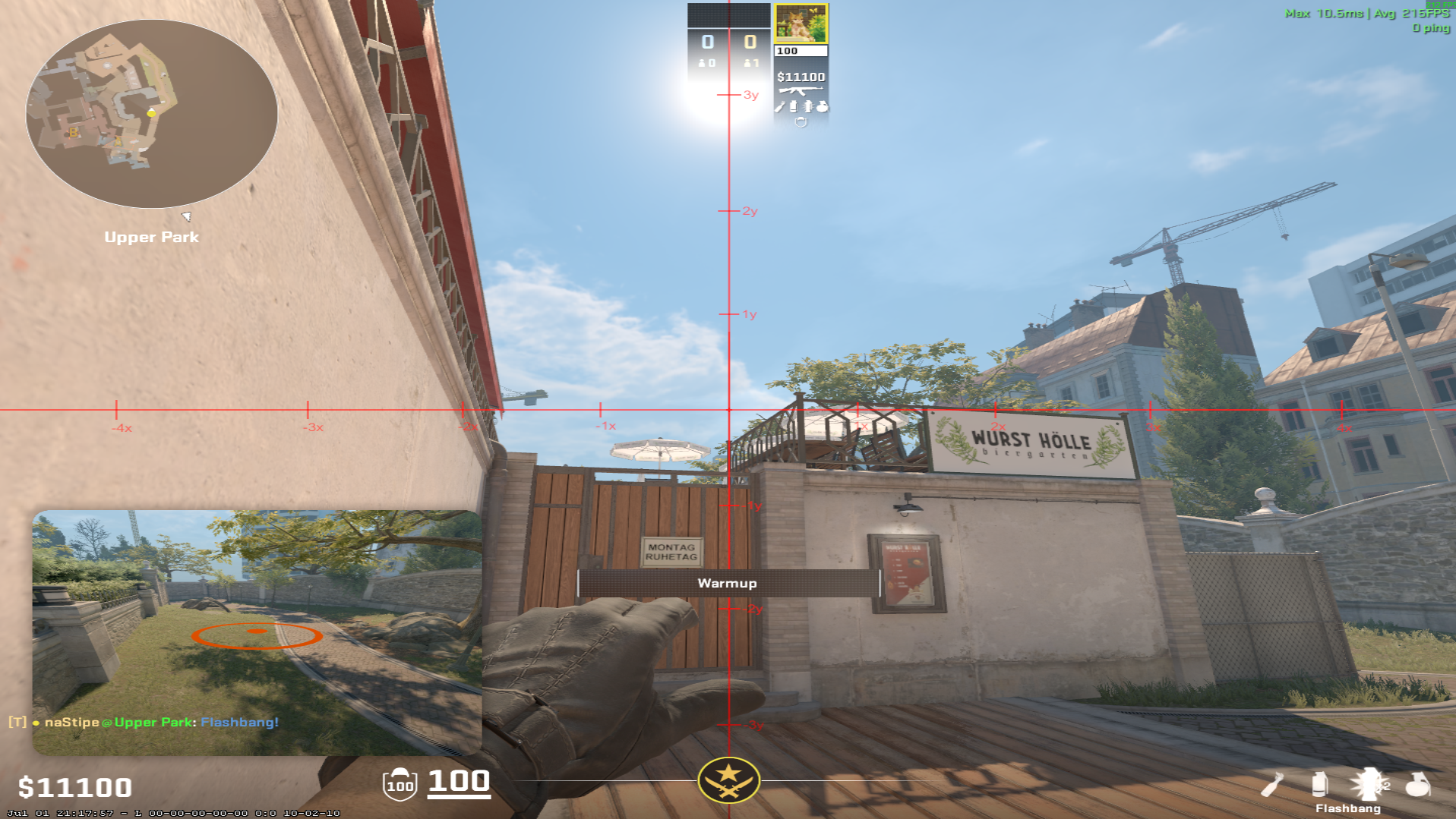 Overpass flash lineup Long Pop Flash — throw 1, where to aim