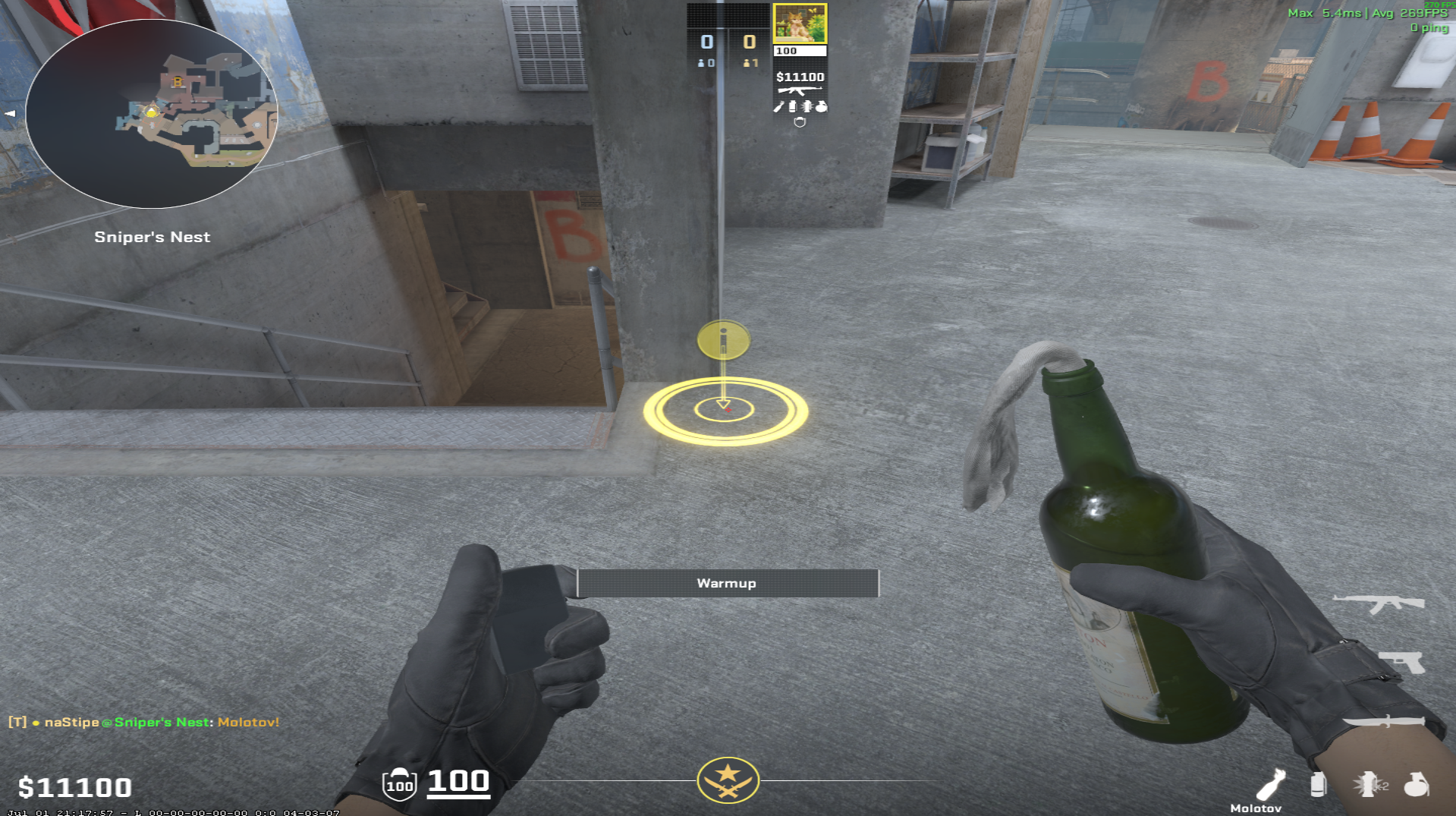 Overpass molotov lineup B Site Molotov — throw 2, where to stand (1)