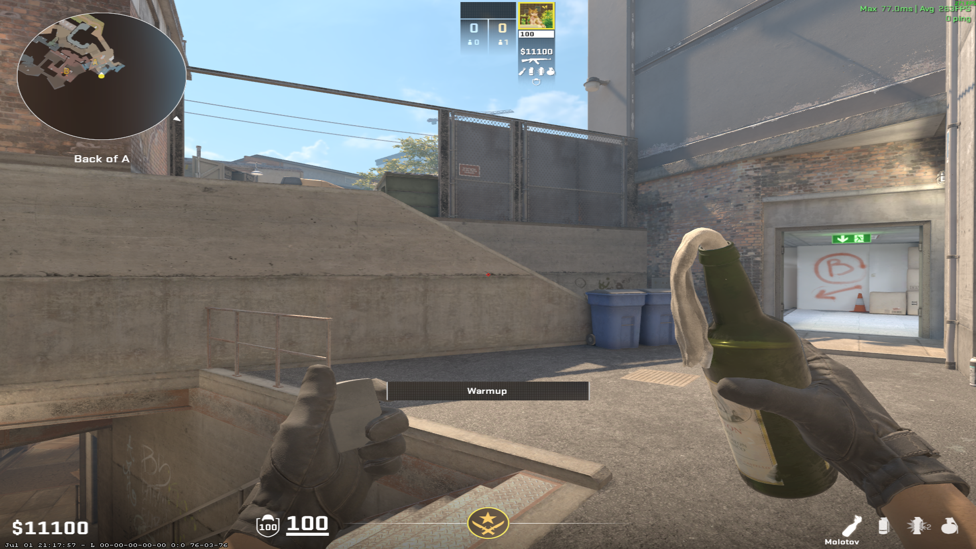 Overpass molotov lineup A Site Molotov — throw 1, where to aim