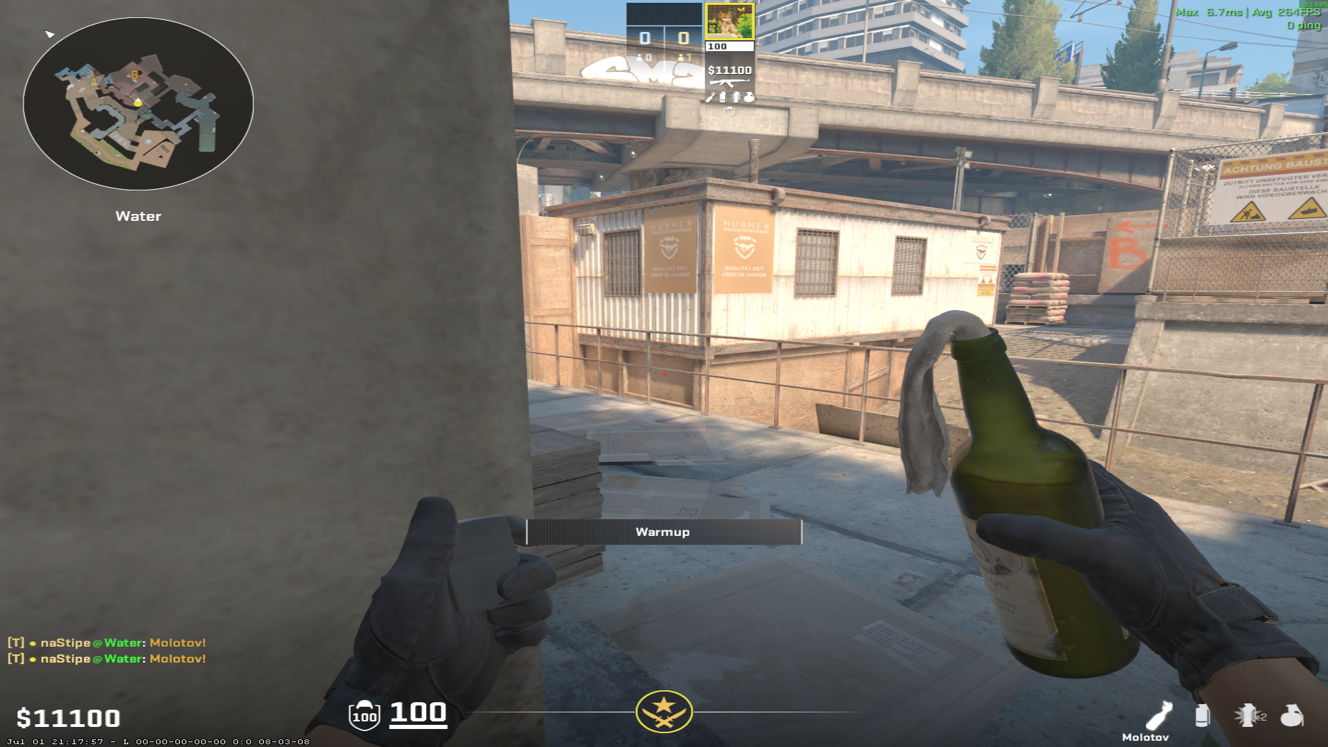 Overpass molotov lineup B Site Molotov — throw 3, where to aim