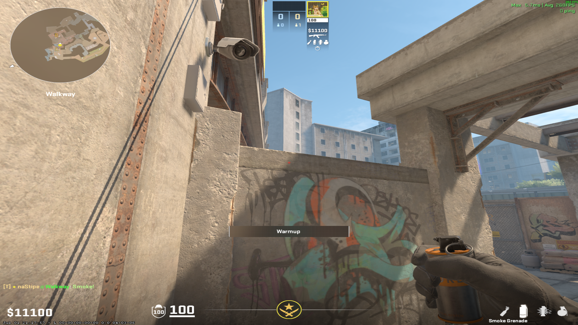 Overpass smoke lineup Short Smoke — throw 1, where to aim