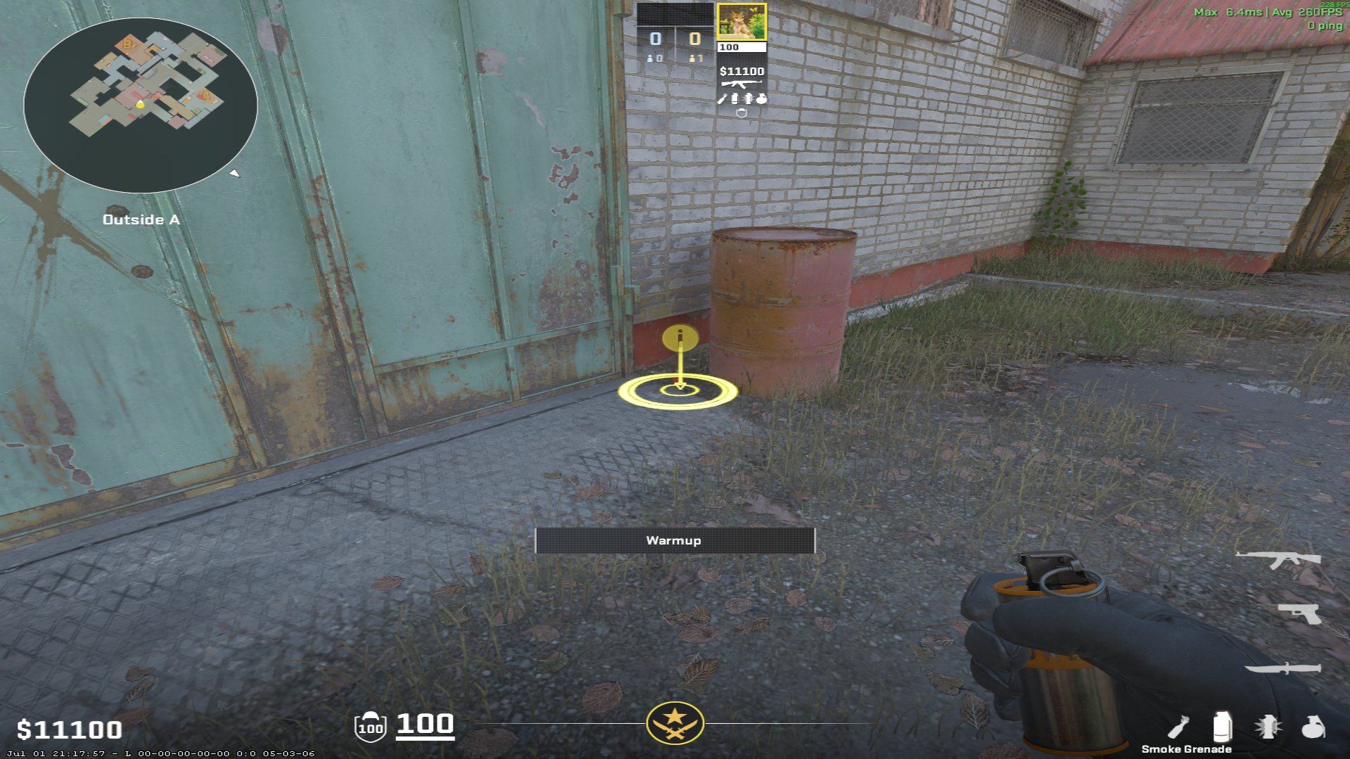 Cache smoke lineup NBK Smoke From T — throw 1, where to stand