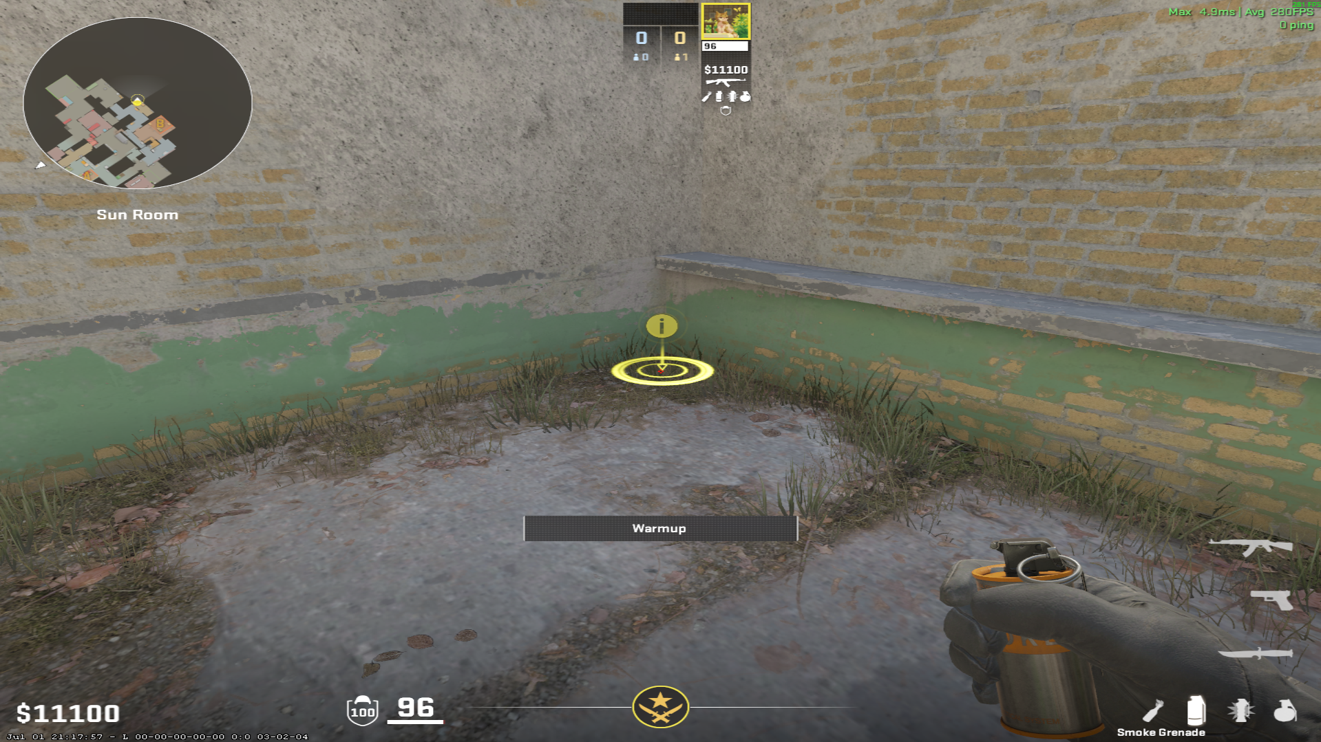 Cache smoke lineup B Ramp Smoke — throw 1, where to stand