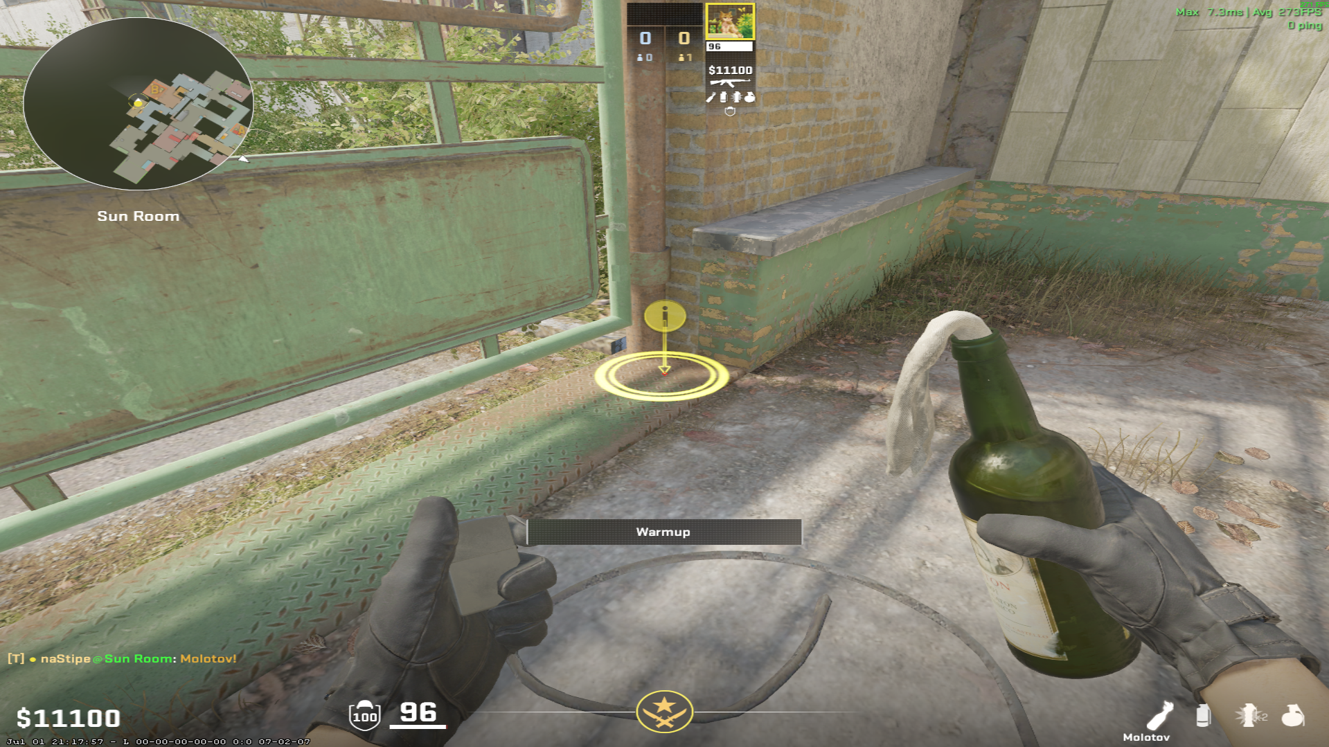 Cache molotov lineup Spray Molotov — throw 1, where to stand
