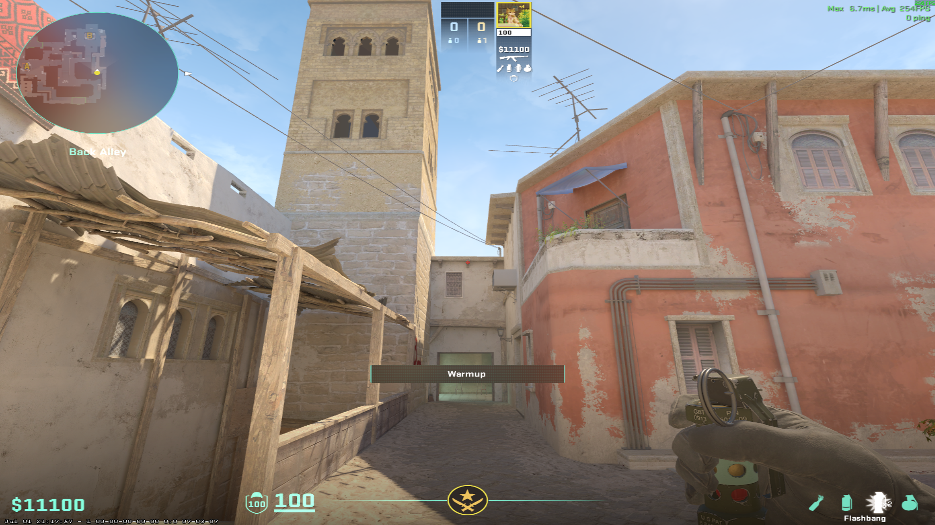Mirage flash lineup B Flash — throw 1, where to aim