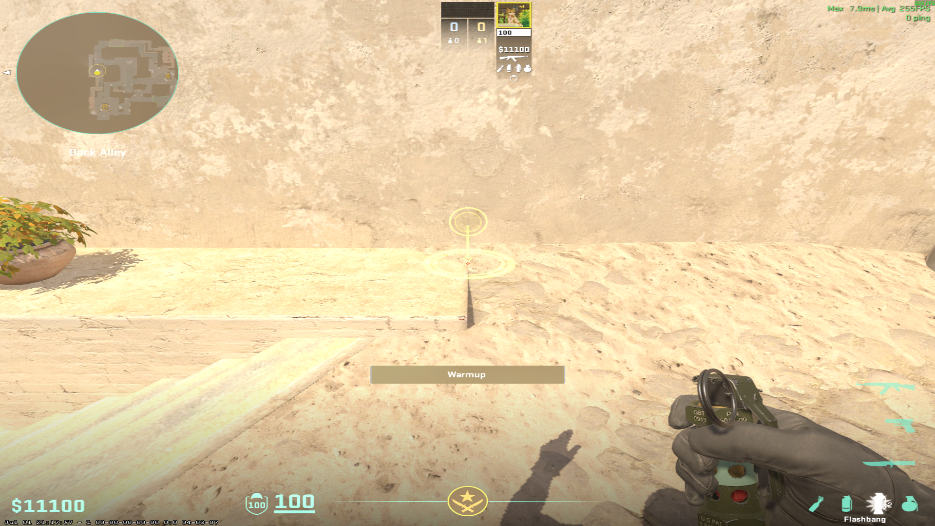 Mirage flash lineup B Flash — throw 1, where to stand