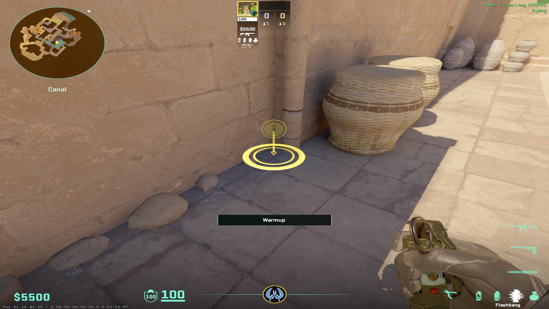 Anubis flash lineup A Site Flash — throw 1, where to stand