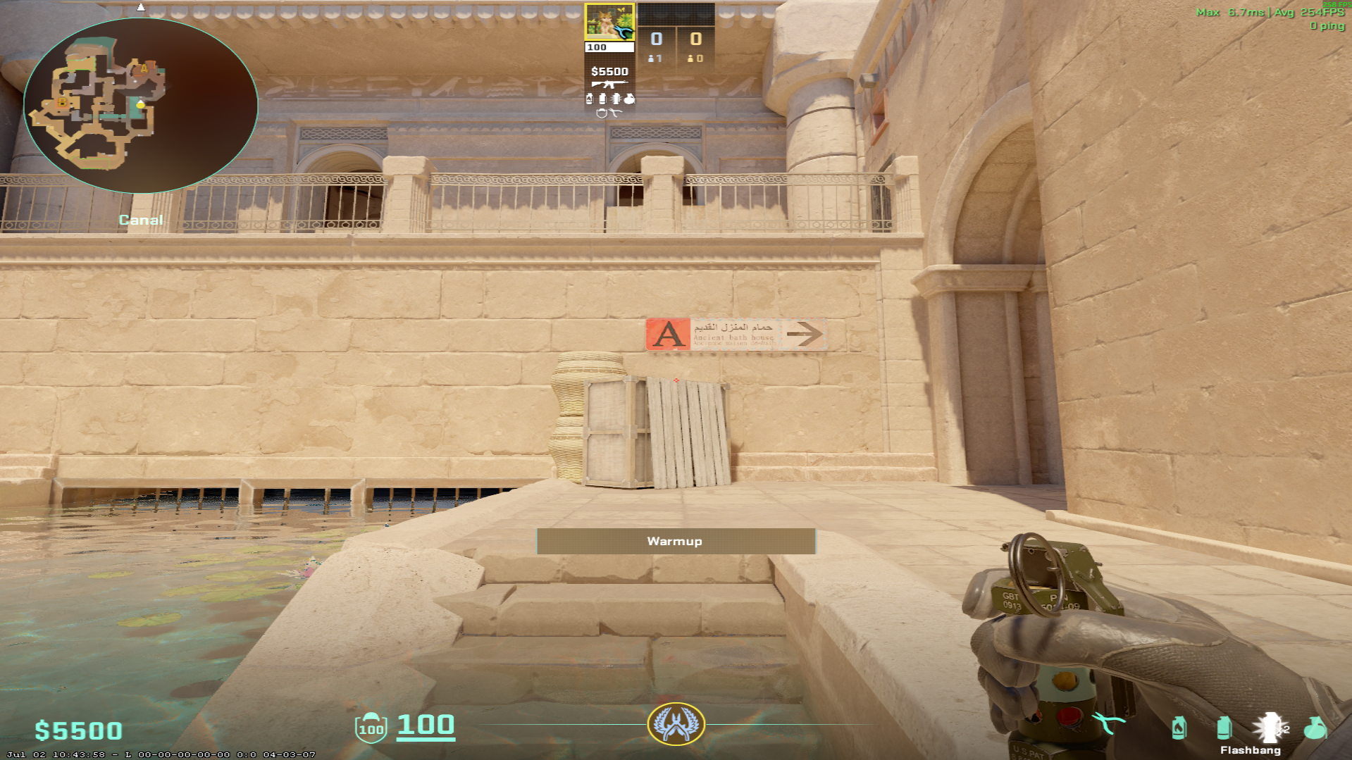 Anubis flash lineup A Site Flash — throw 2, where to aim