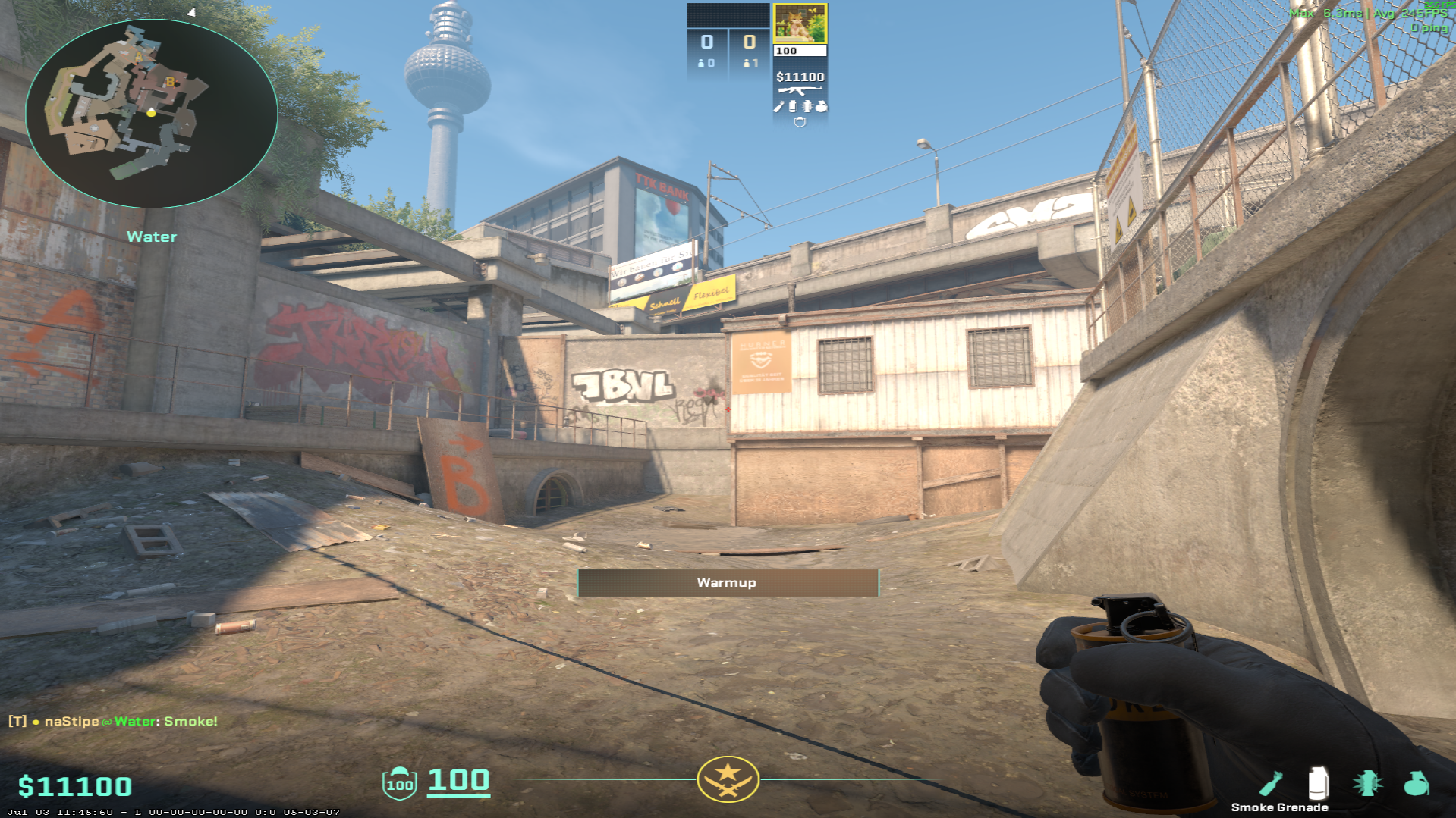 Overpass smoke lineup Heaven Smoke — throw 1, where to aim