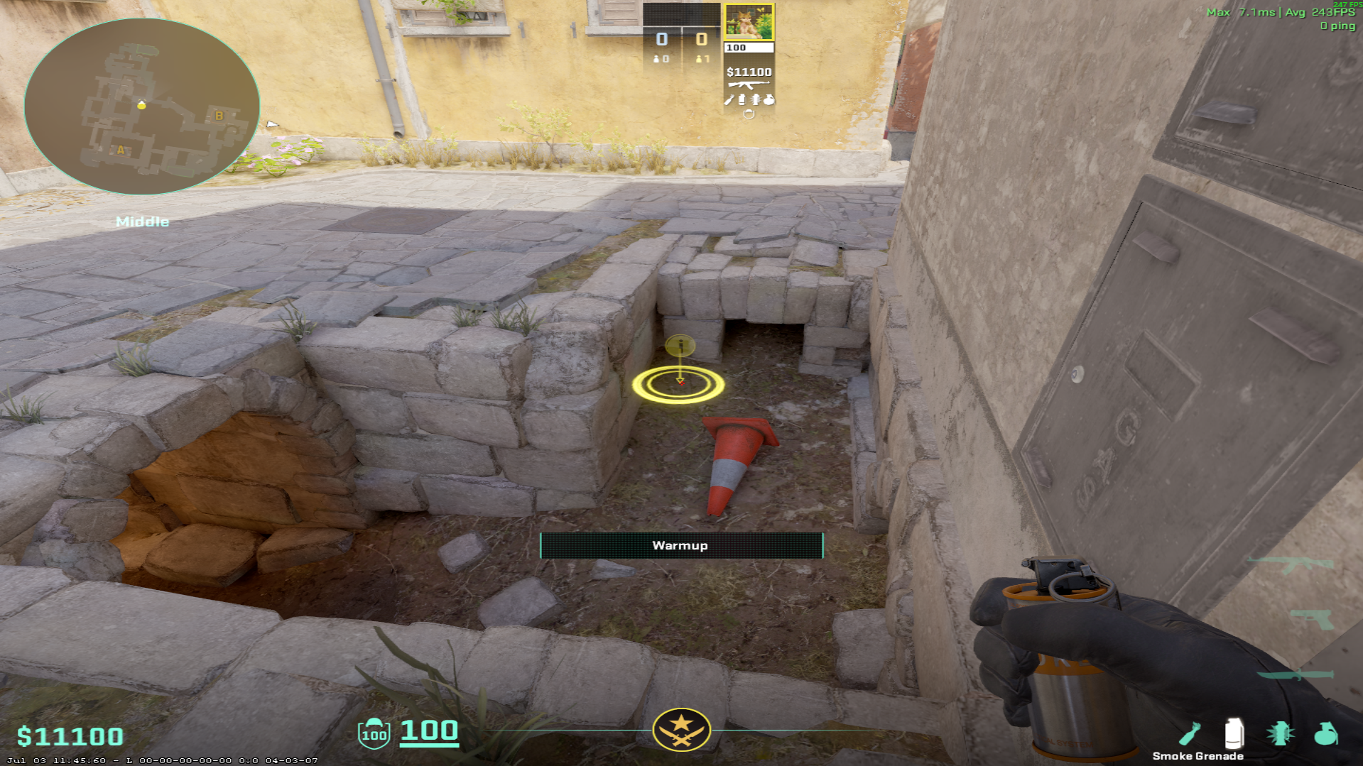 Inferno smoke lineup Deep Short Smoke from Underpass — throw 1, where to stand